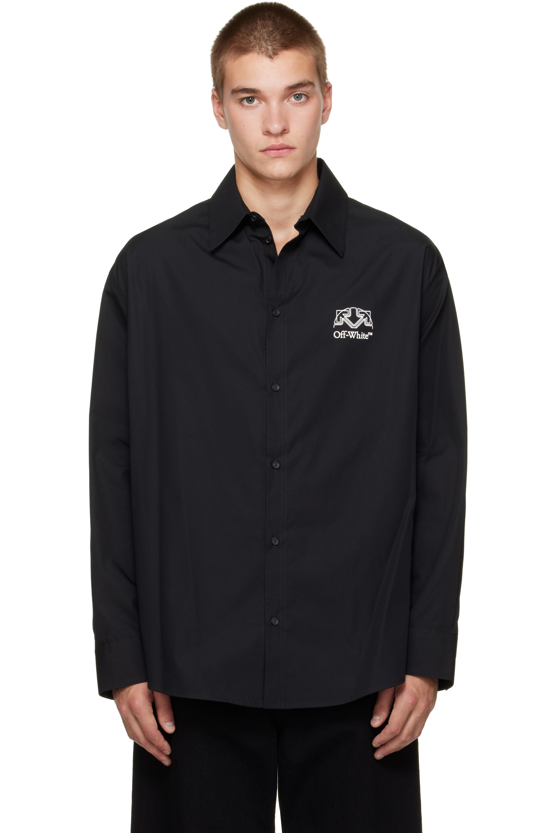 Off-White - Black Off Line Half Arrow Poplin Overshirt