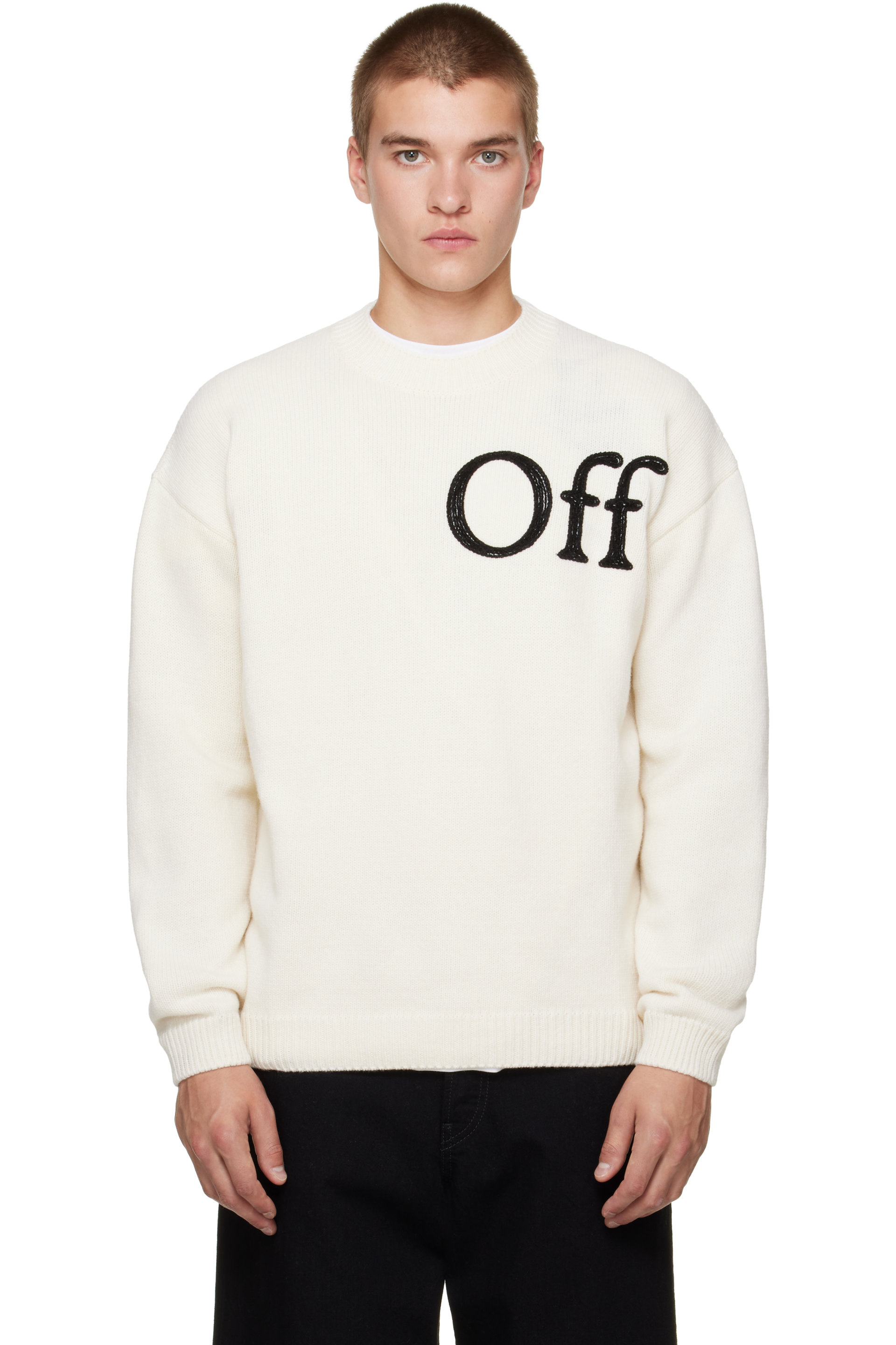 Off-White - Off-White Bookish Shared Crewneck Sweater