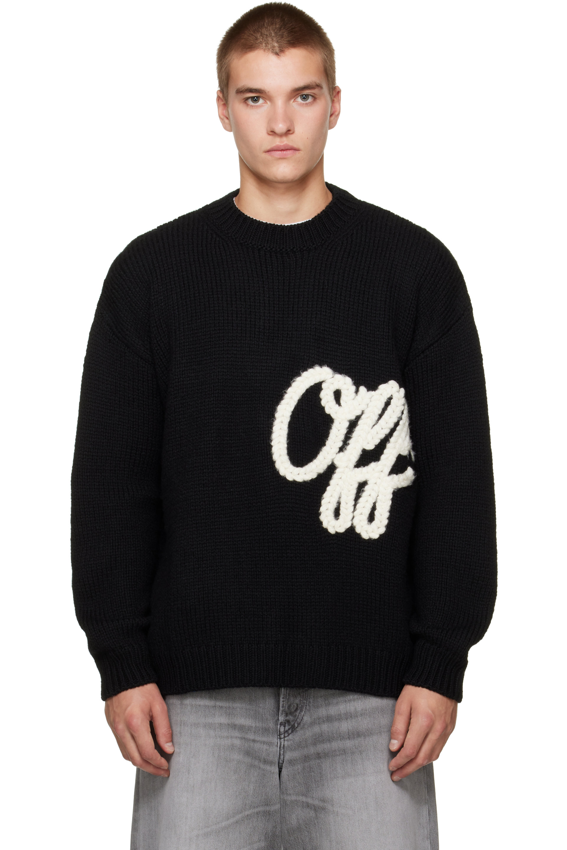 Off-White - Pull noir à logo Bookish Shared