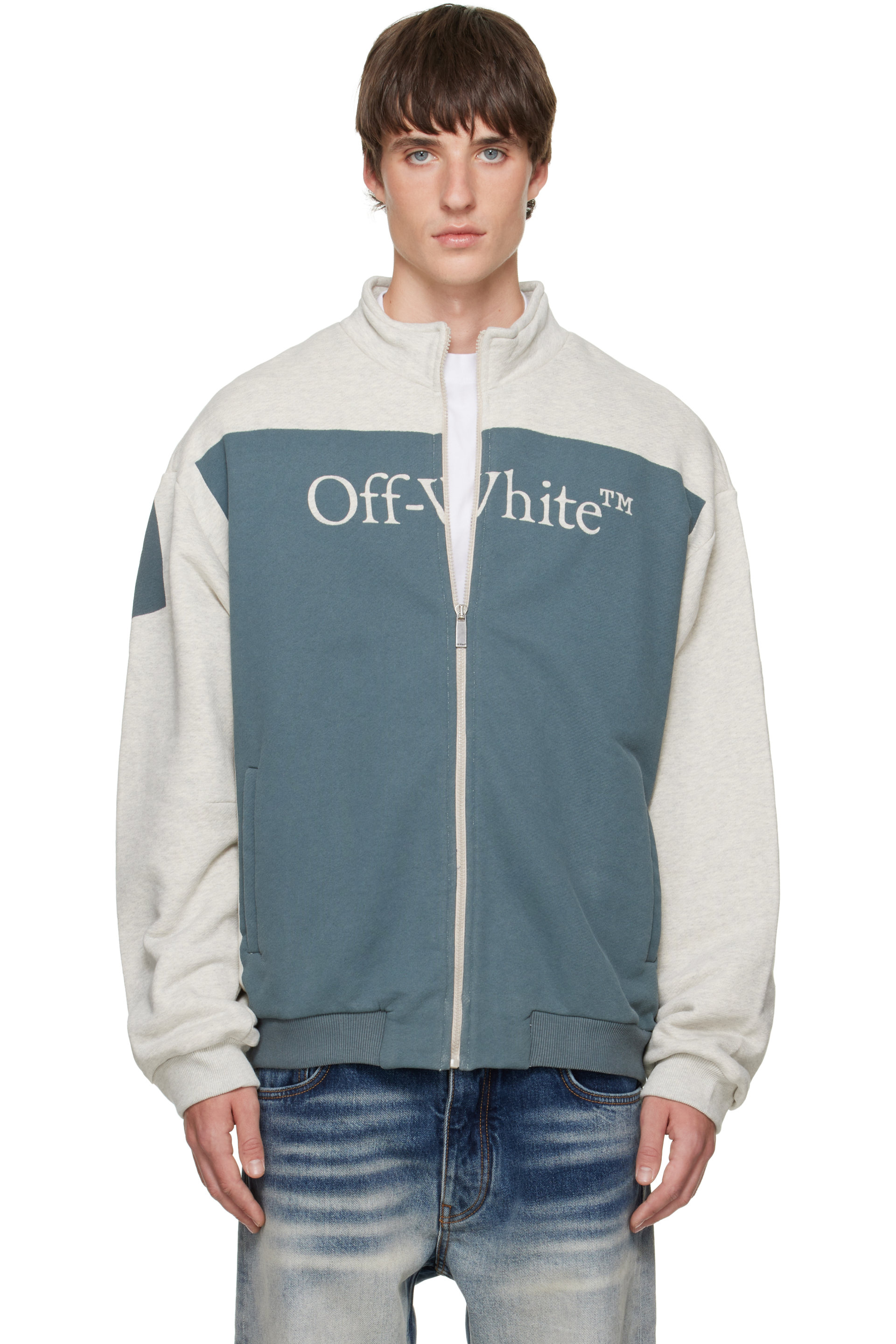 Off-White - Gray Negative Big Bookish Relax Track Jacket