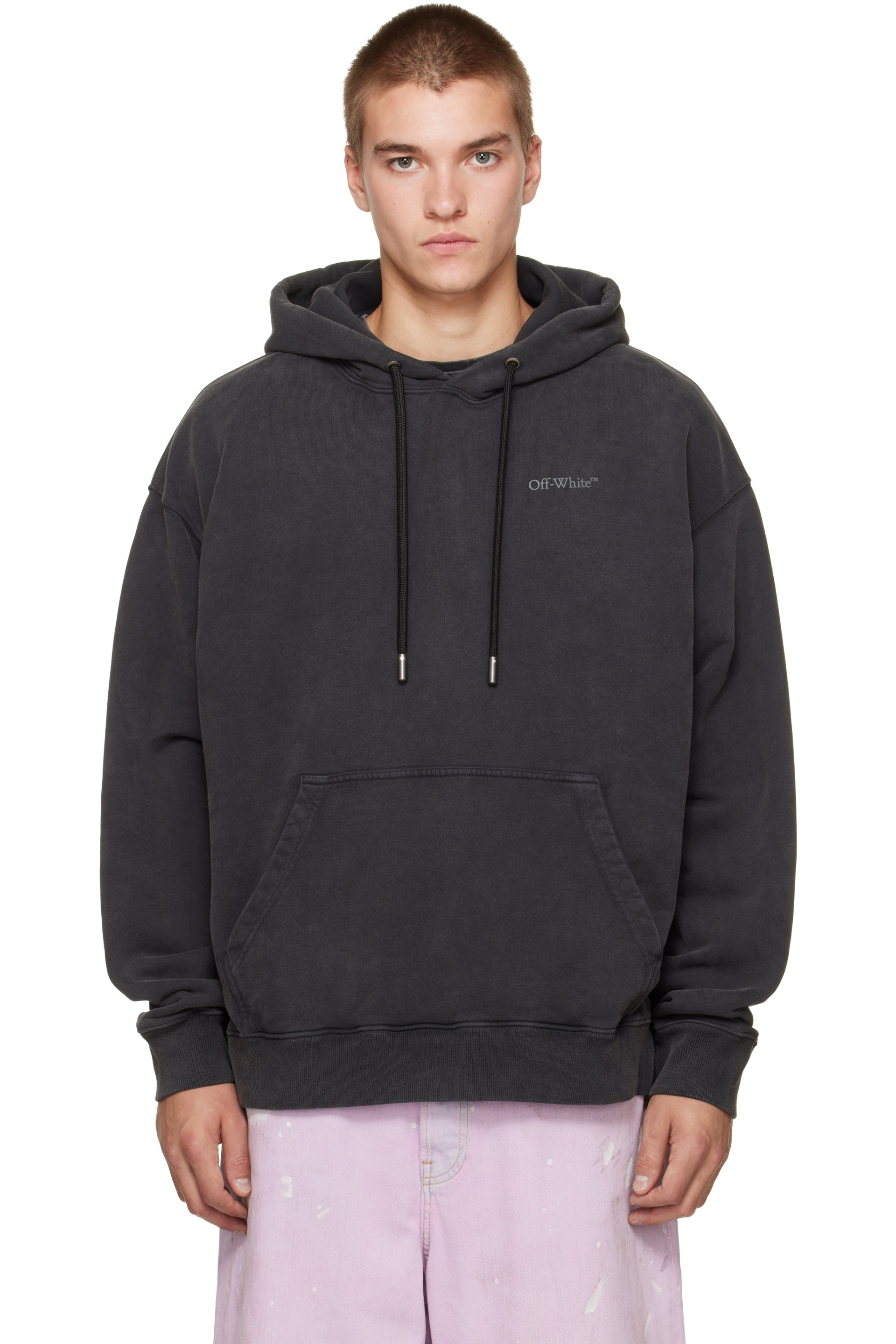 Off-White - Pull à capuche de planchiste Rugs noir à quatre flèches
