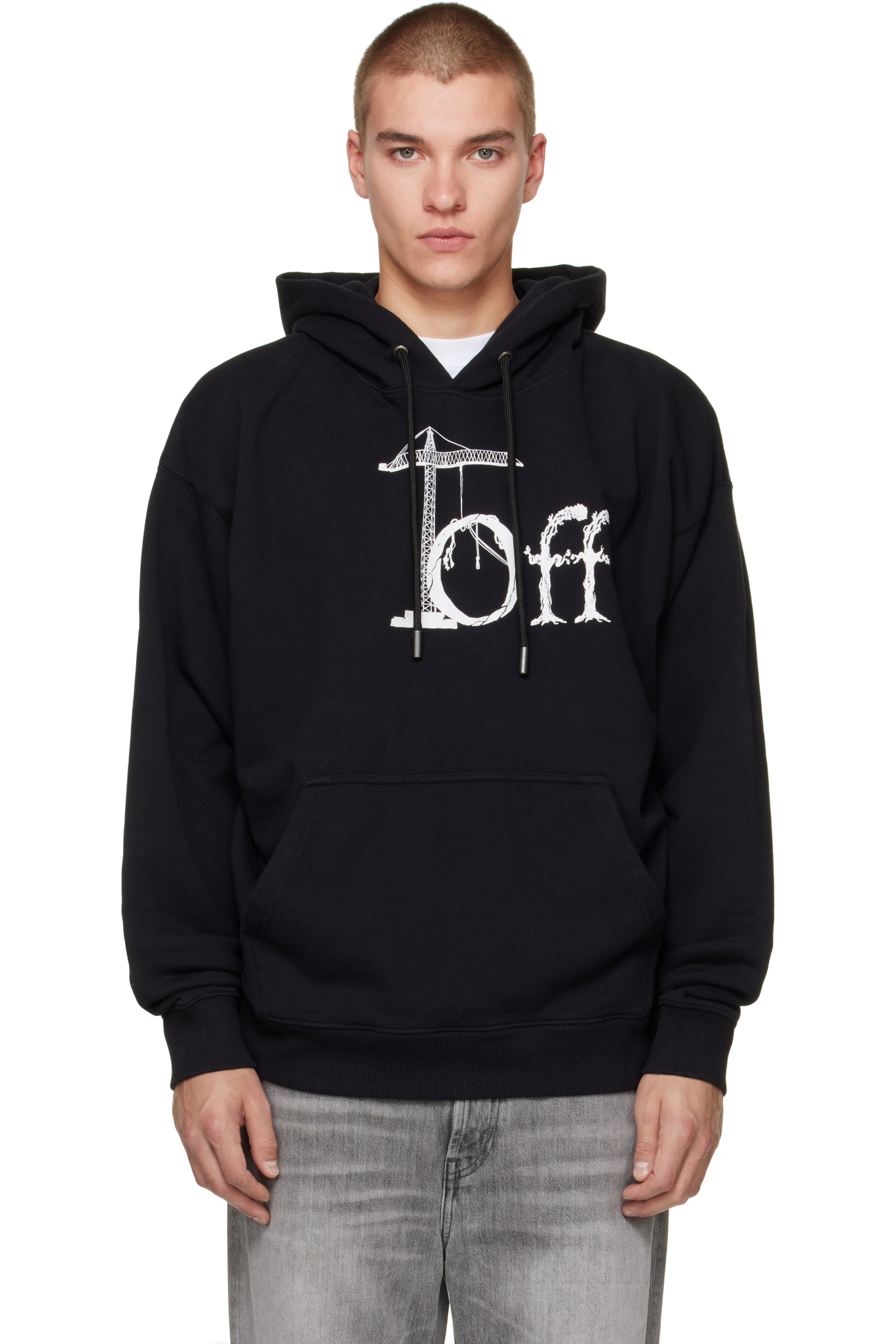 Off-White - ブラック Shared Logo Skate フーディ