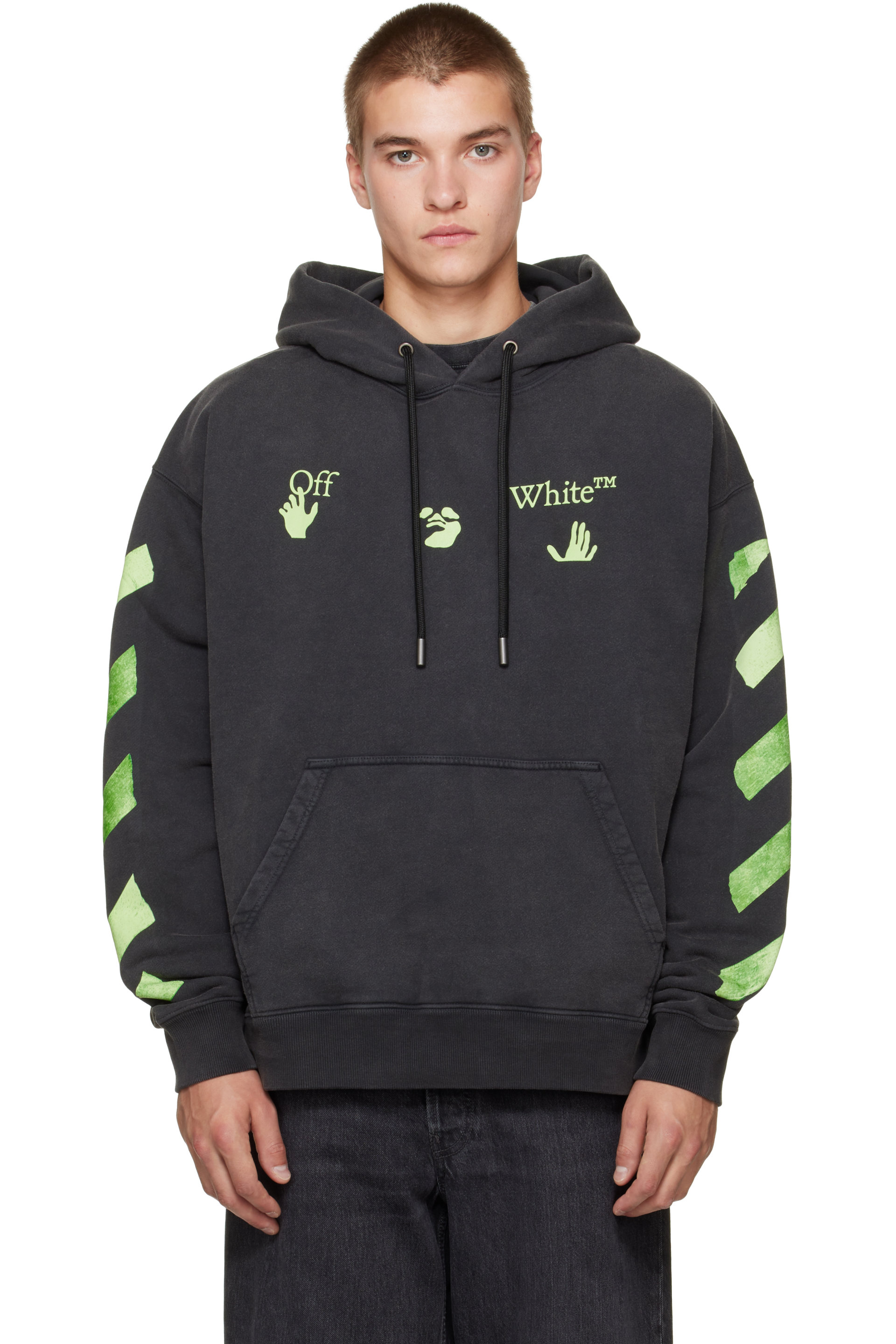Off-White - Pull à capuche de planchiste Bacco noir à quatre flèches