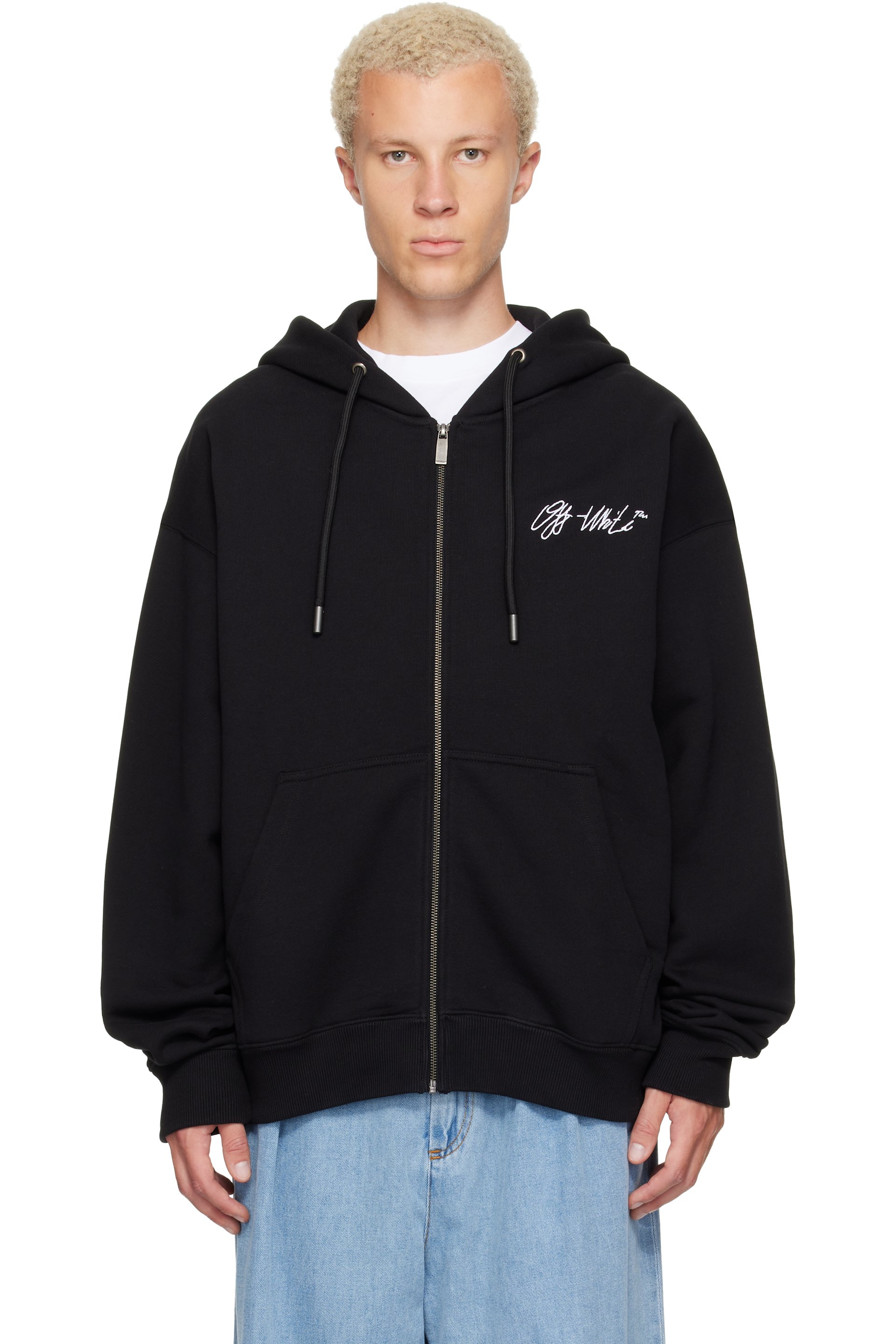 Off-White - Black Mercy Scribble Skate Zip Hoodie