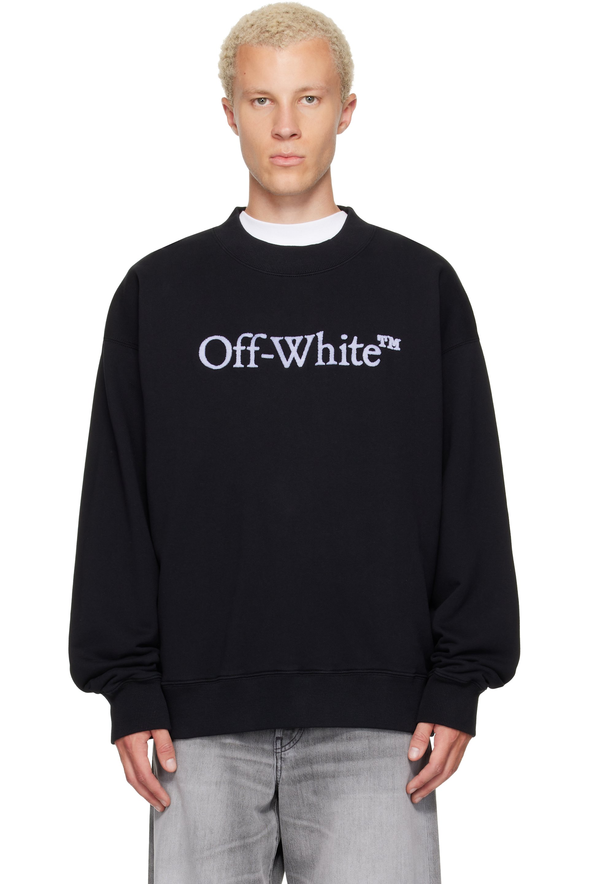 Off-White - Black Big Bookish Skate Crewneck Sweatshirt