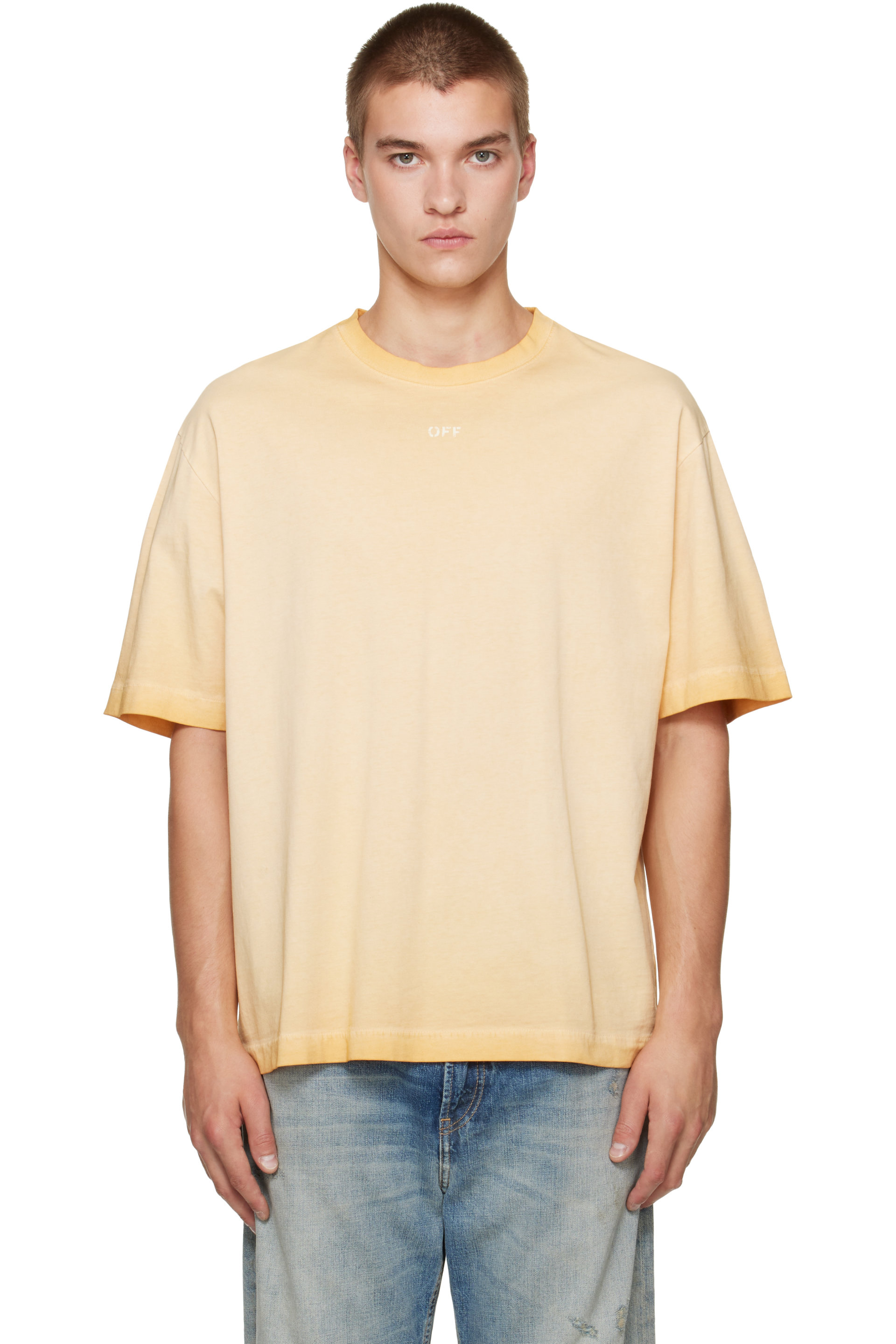 Off-White - Yellow Swimming Face Skate S/S T-shirt
