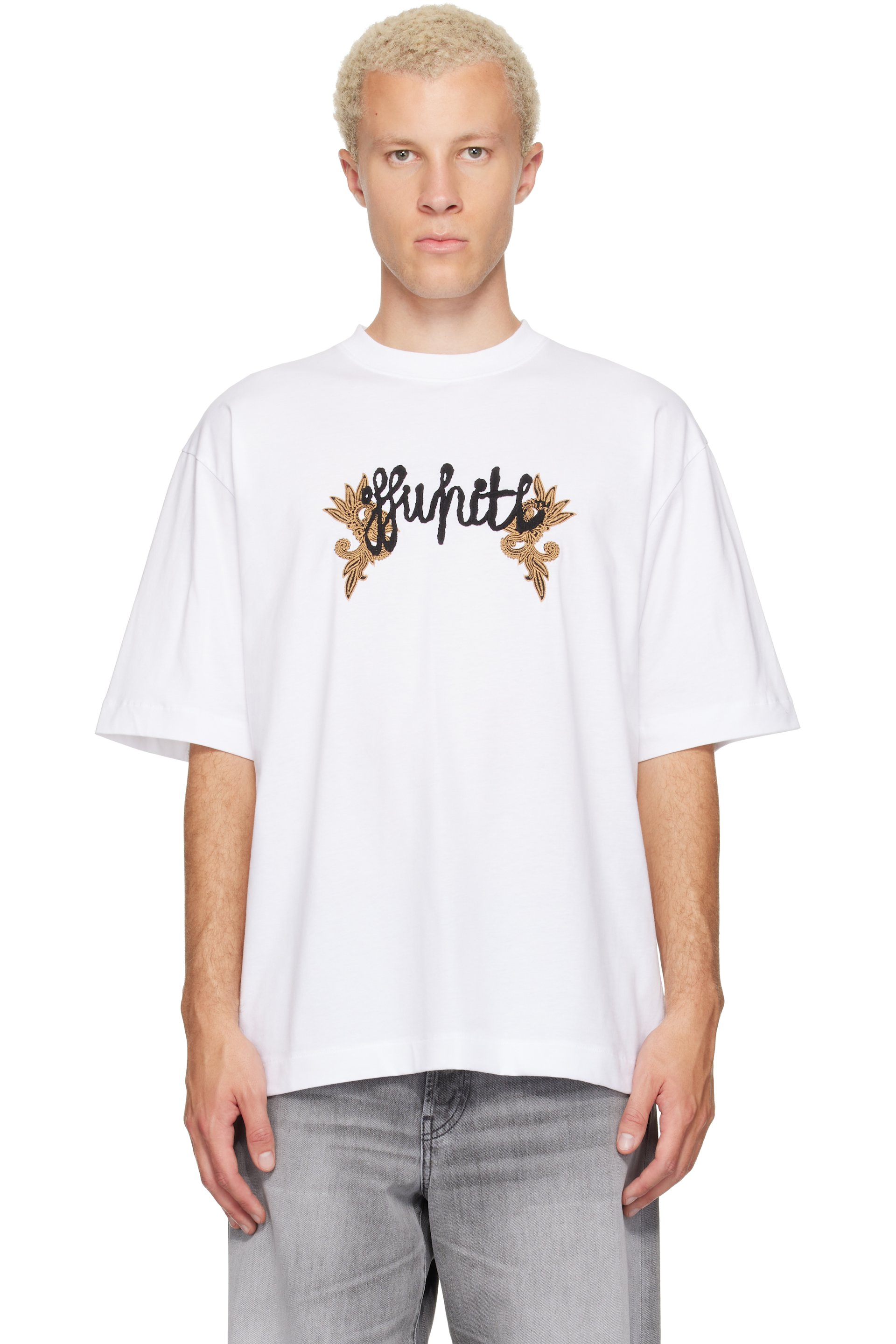 Off-White - White Paisley Arrow Skate T-shirt