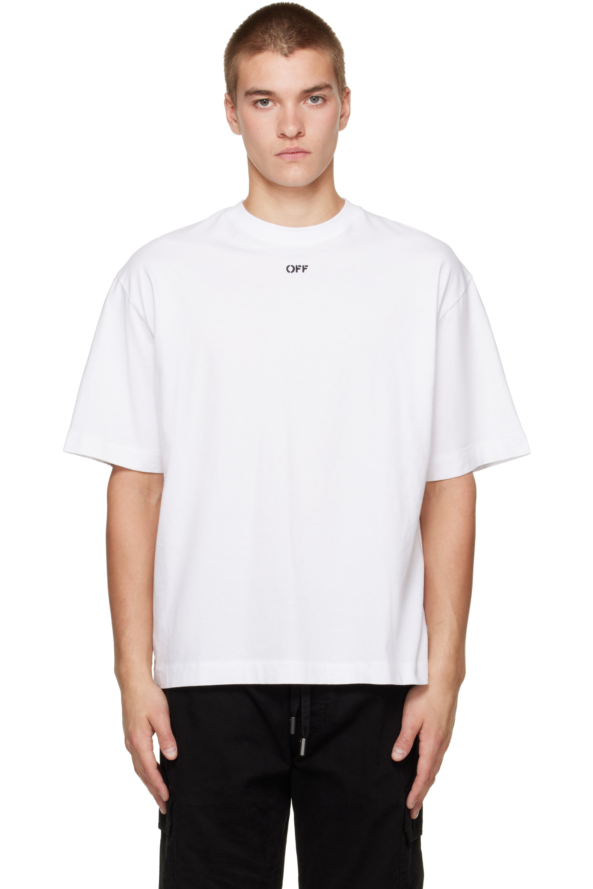 Off-White - White Scribble Narciso Skate Short Sleeve T-shirt