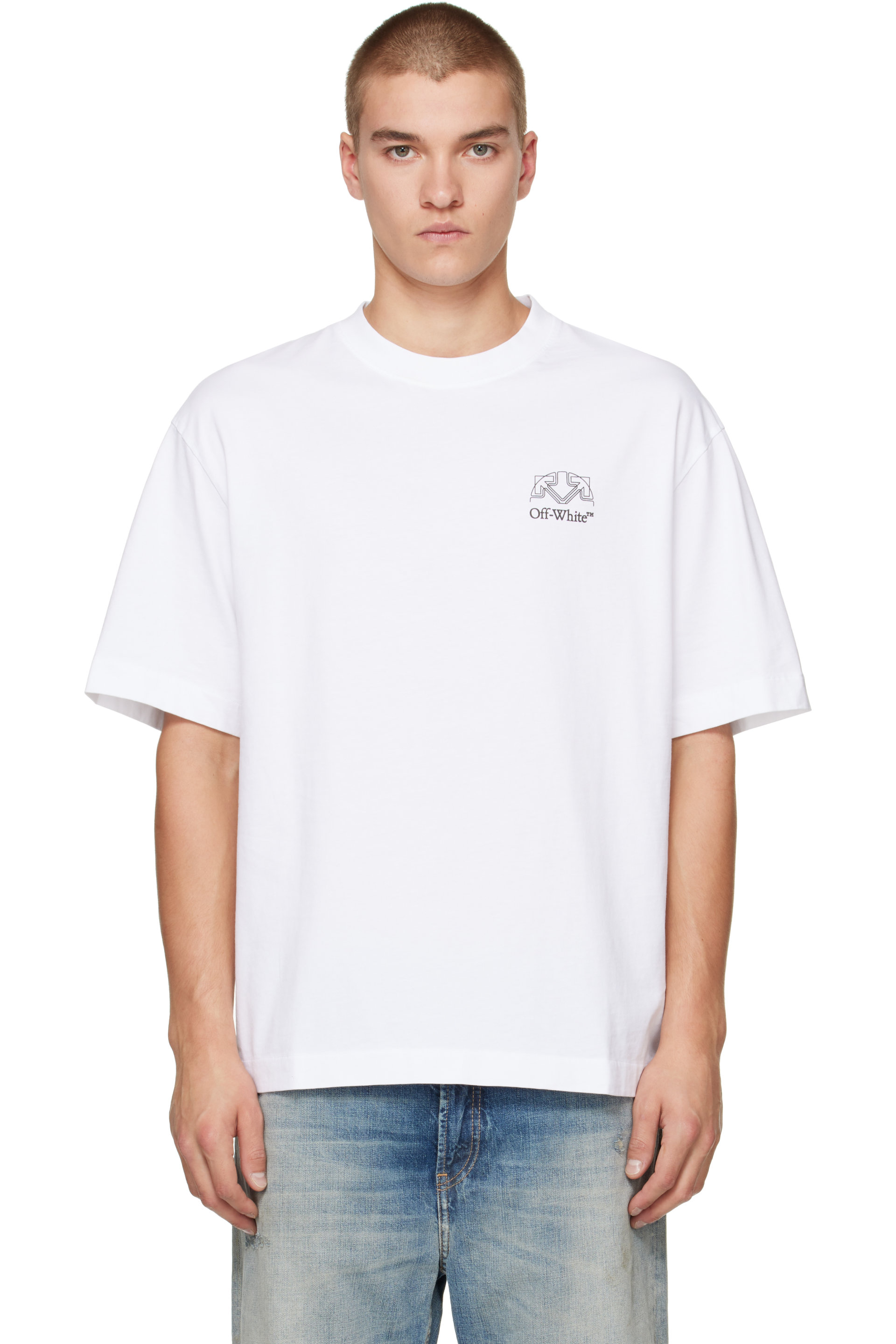 Off-White - White Offline Half Arrow Skate T-shirt