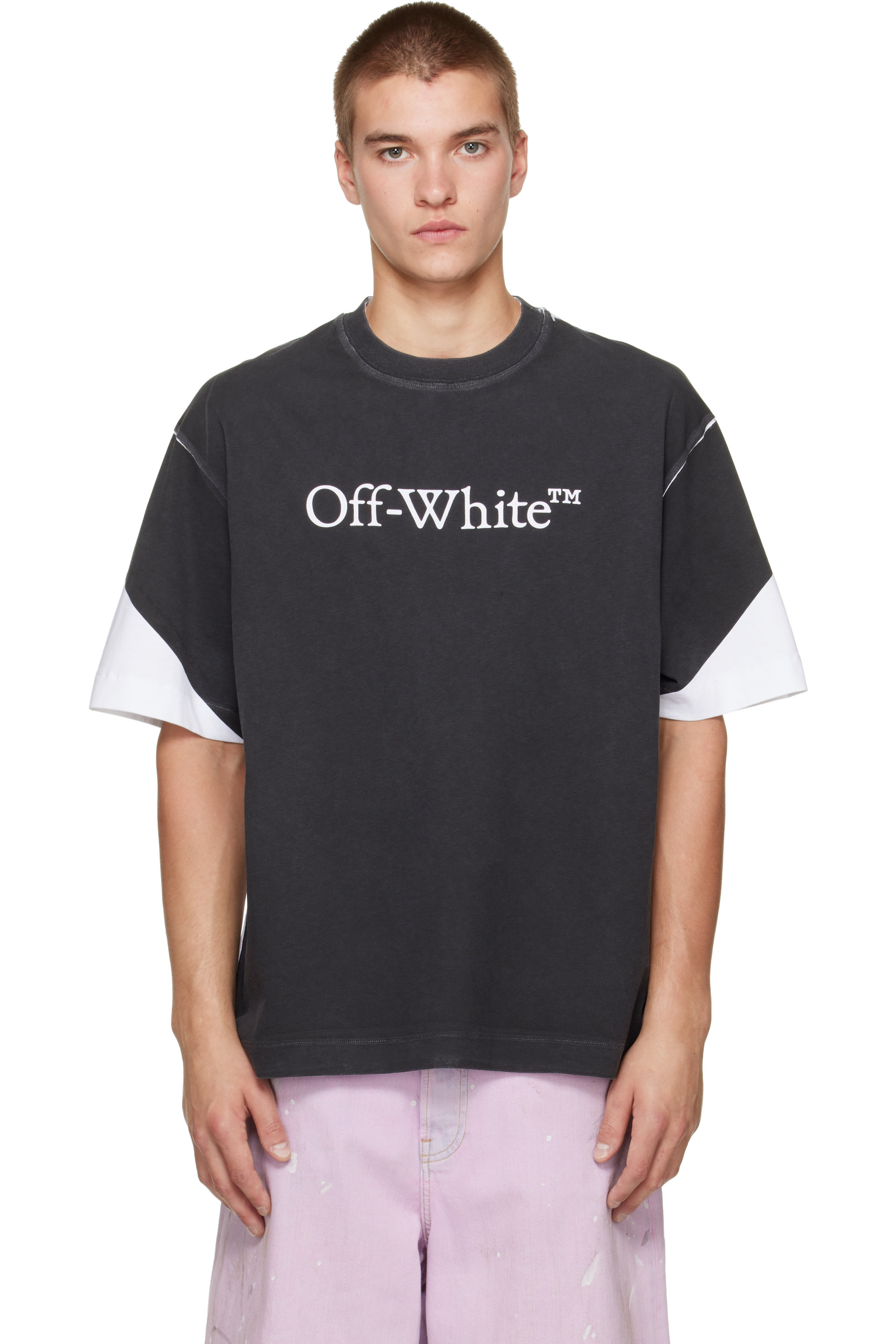 Off-White - Black & White Negative Big Bookish Skate S/S T-shirt