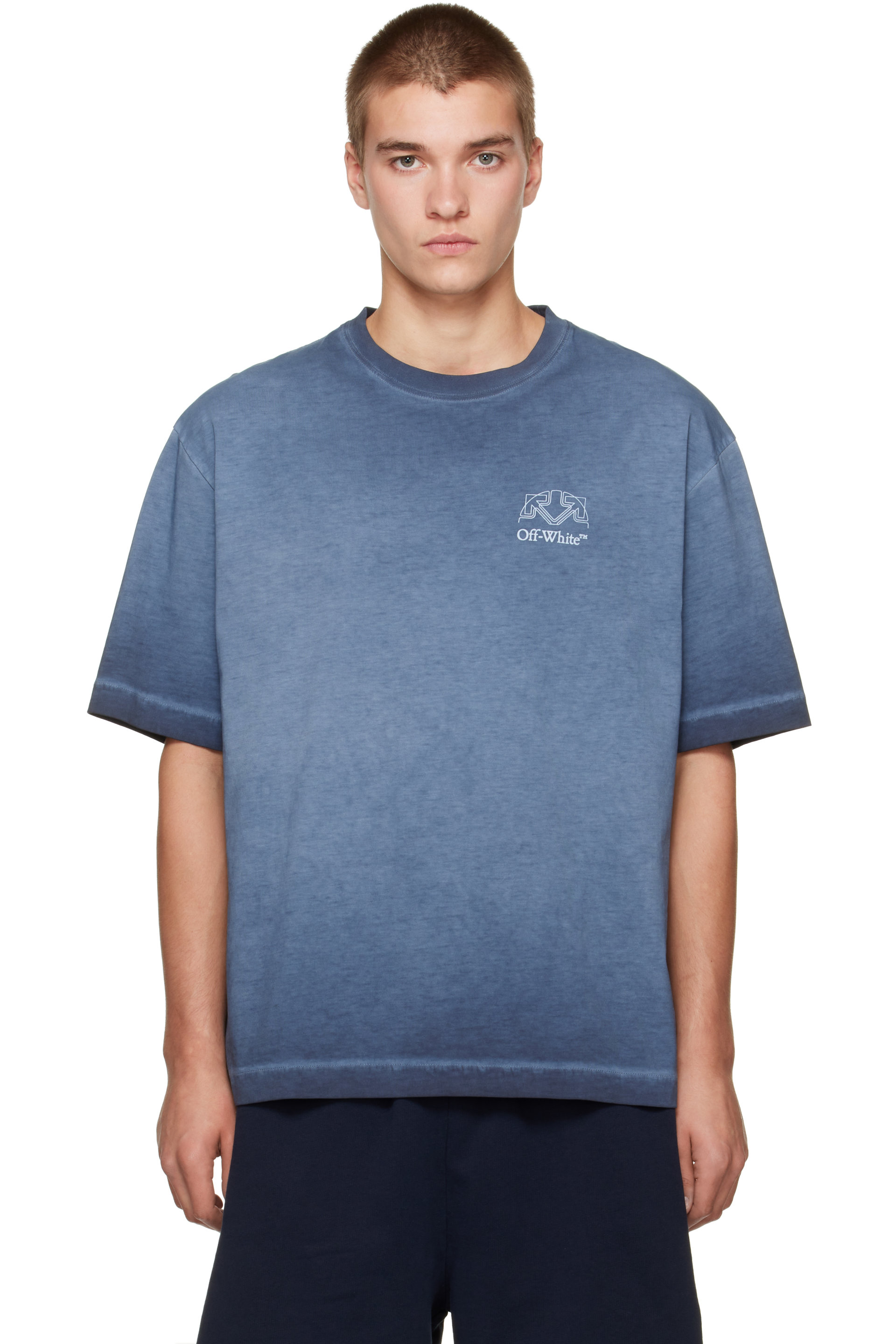 Off-White - Blue Offline Half Arrow Skate S/S T-shirt