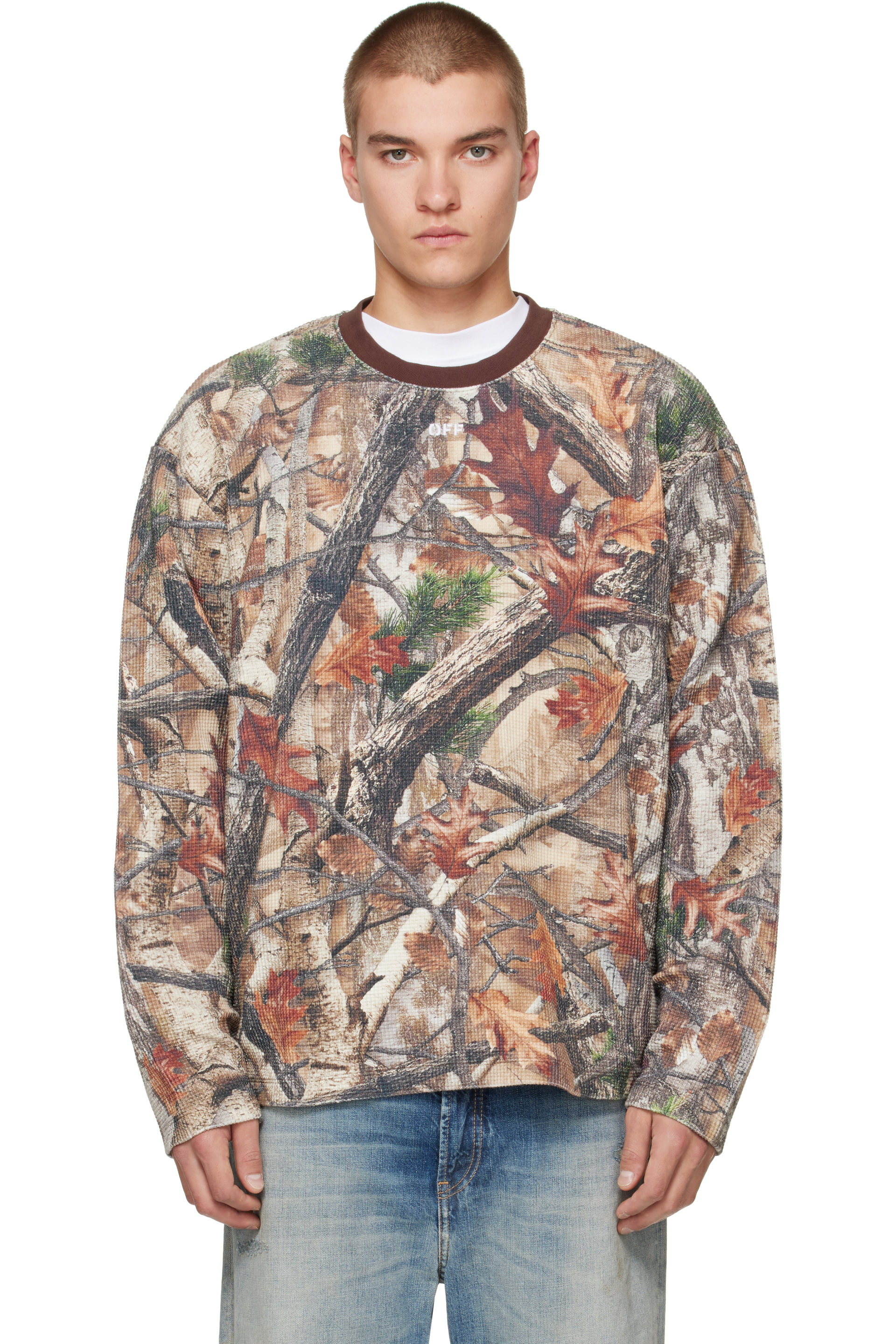 Off-White - ブラウン Camo Waffle Skate Tシャツ