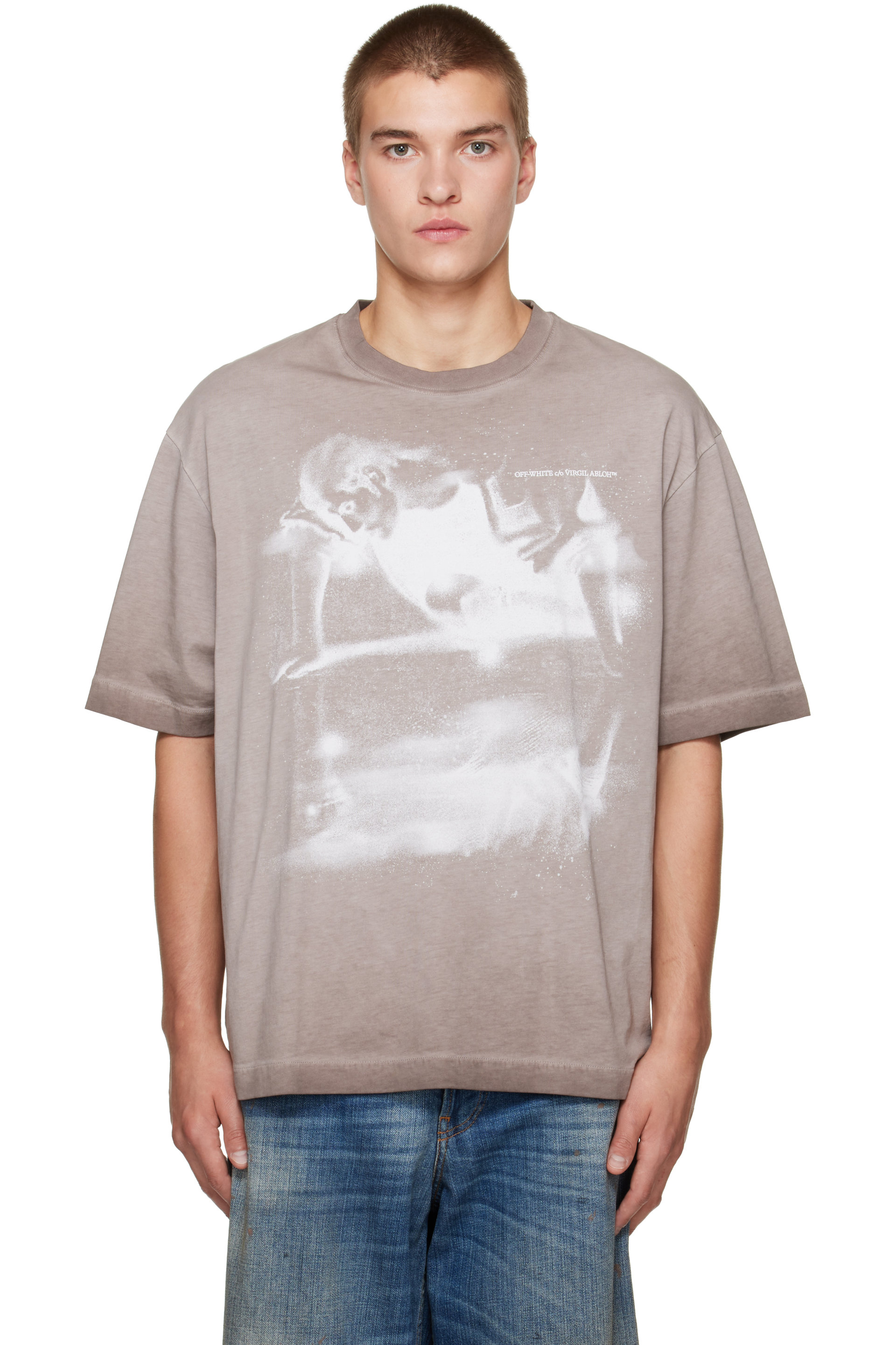 Off-White - Taupe Dreaming Narciso Skate S/S T-shirt