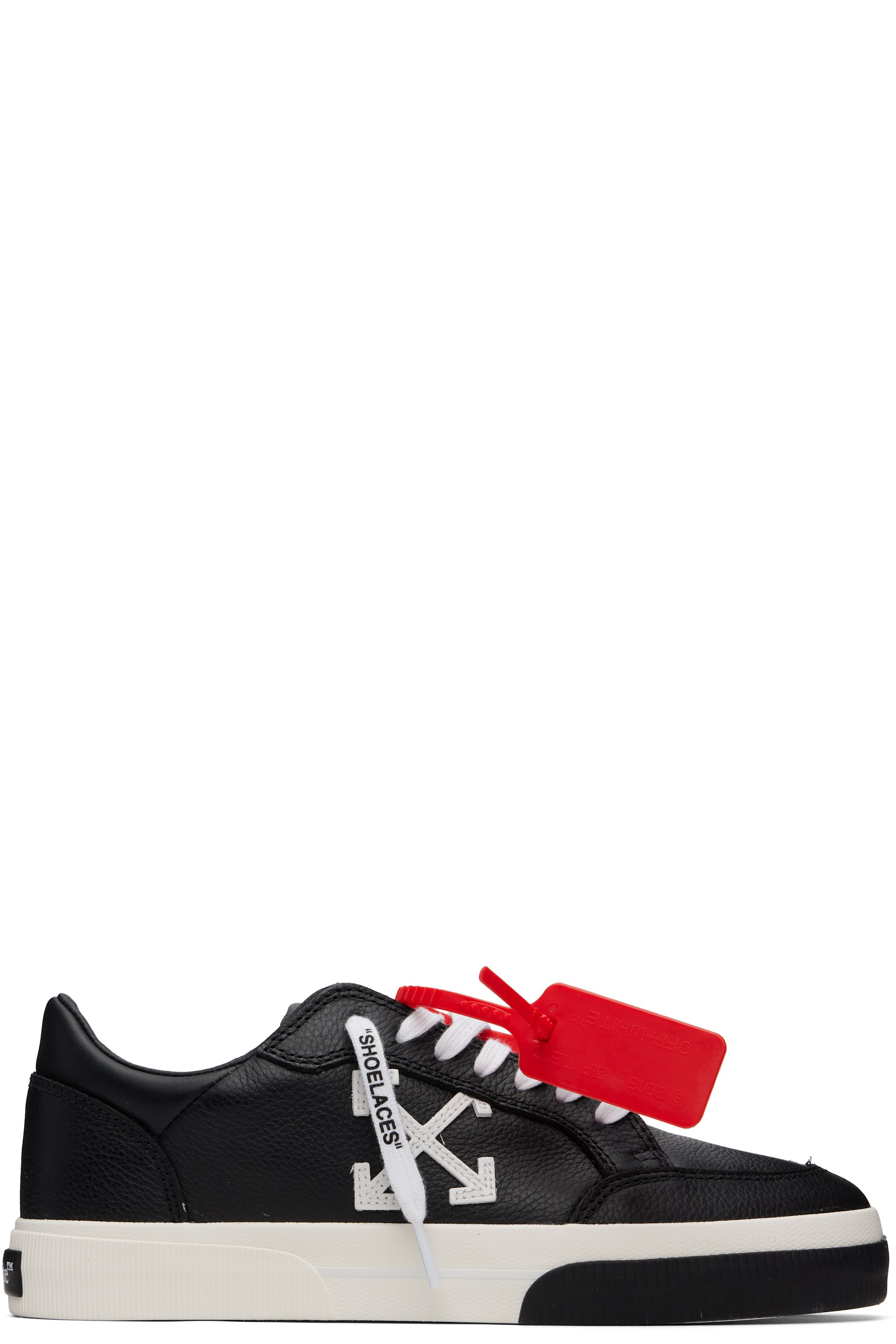 Off-White - Black Vulcanized Low Calf Sneakers