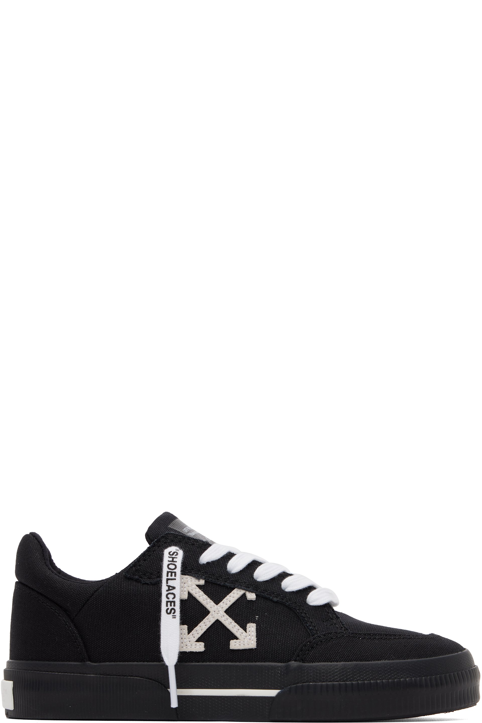 Off-White - Black Vulcanized Low Canvas Sneakers