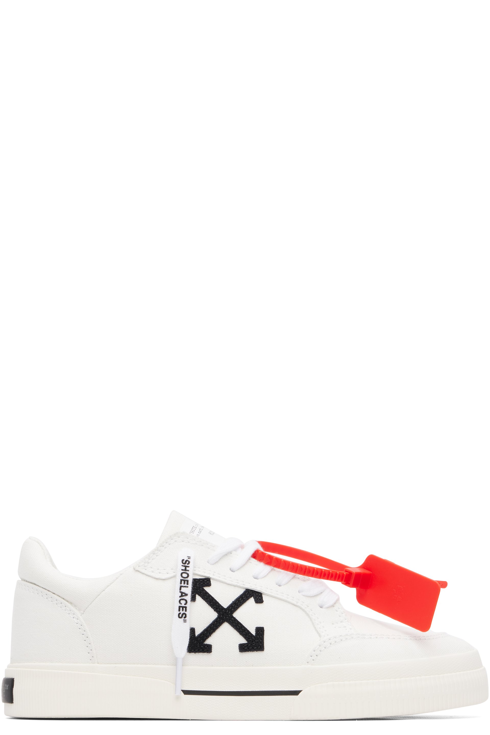 Off-White - White Vulcanized Low Canvas Sneakers