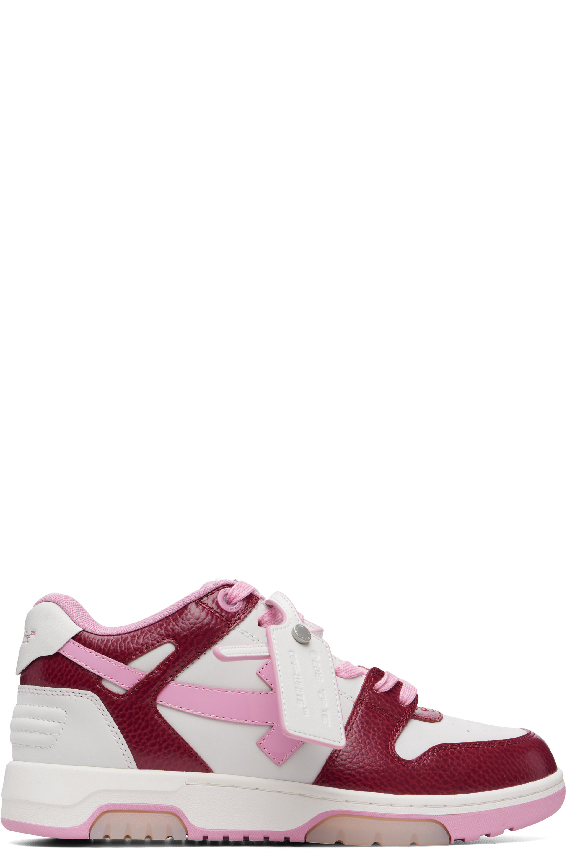 Off-White - White & Pink Out of Office Sneakers