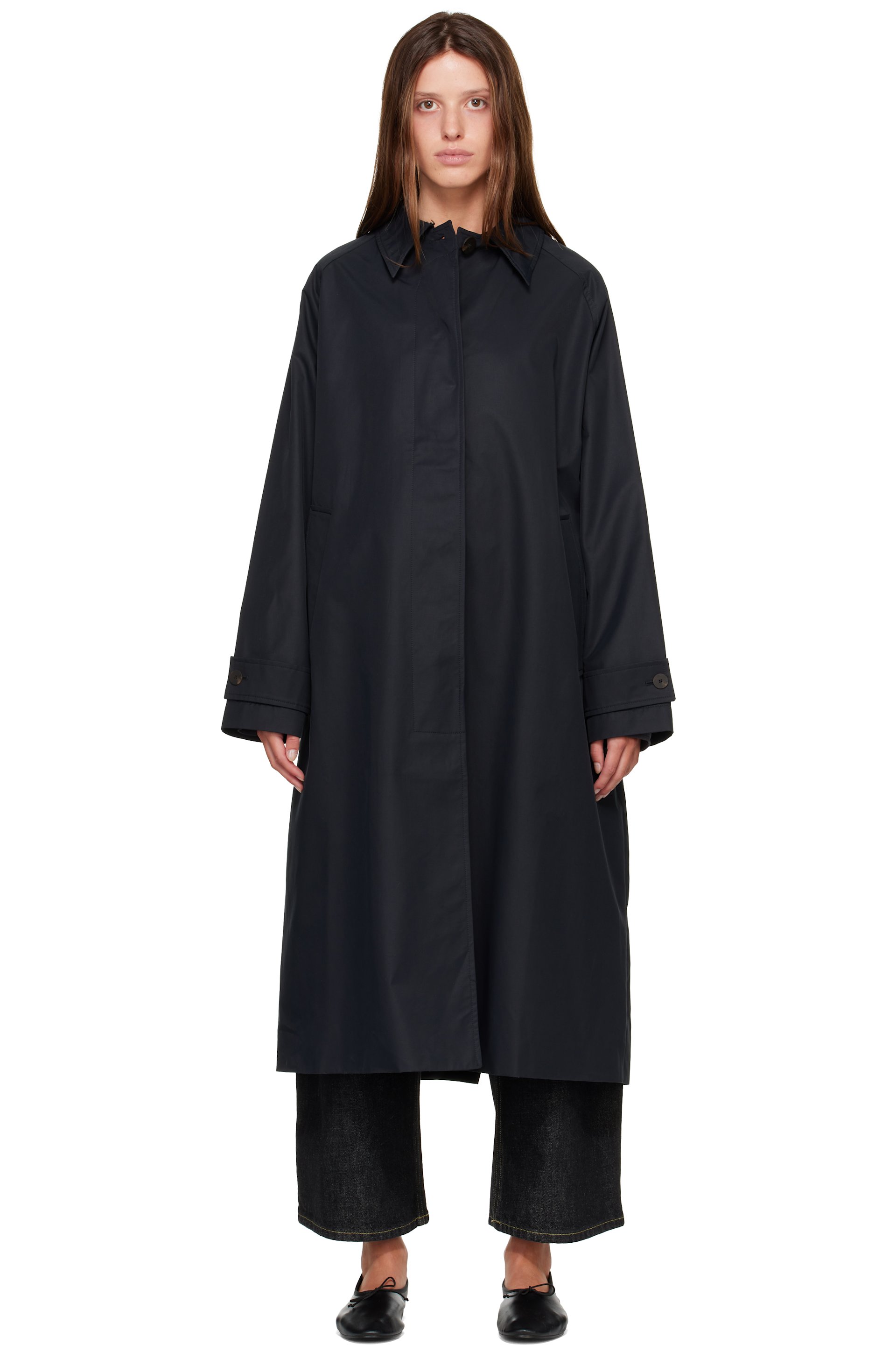 Studio Nicholson - Navy Holin Technical Cotton Trench Coat
