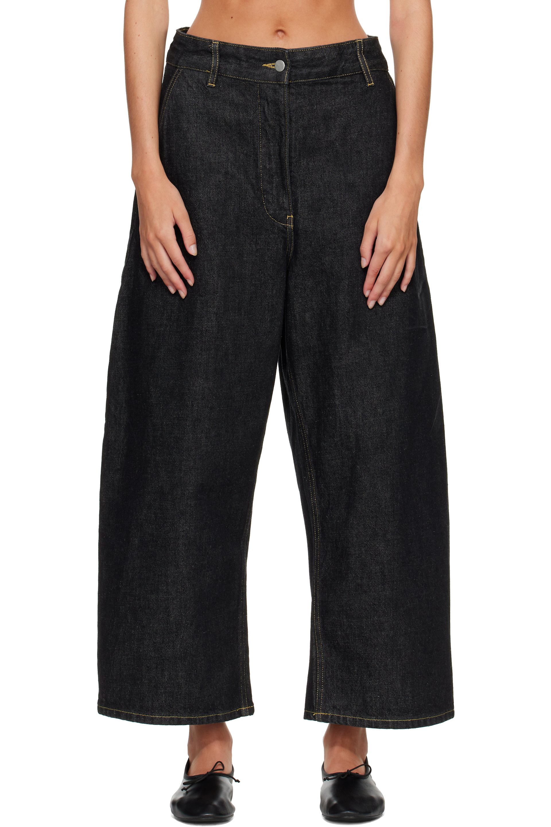 Studio Nicholson - Black Chalco Wide Leg Jeans