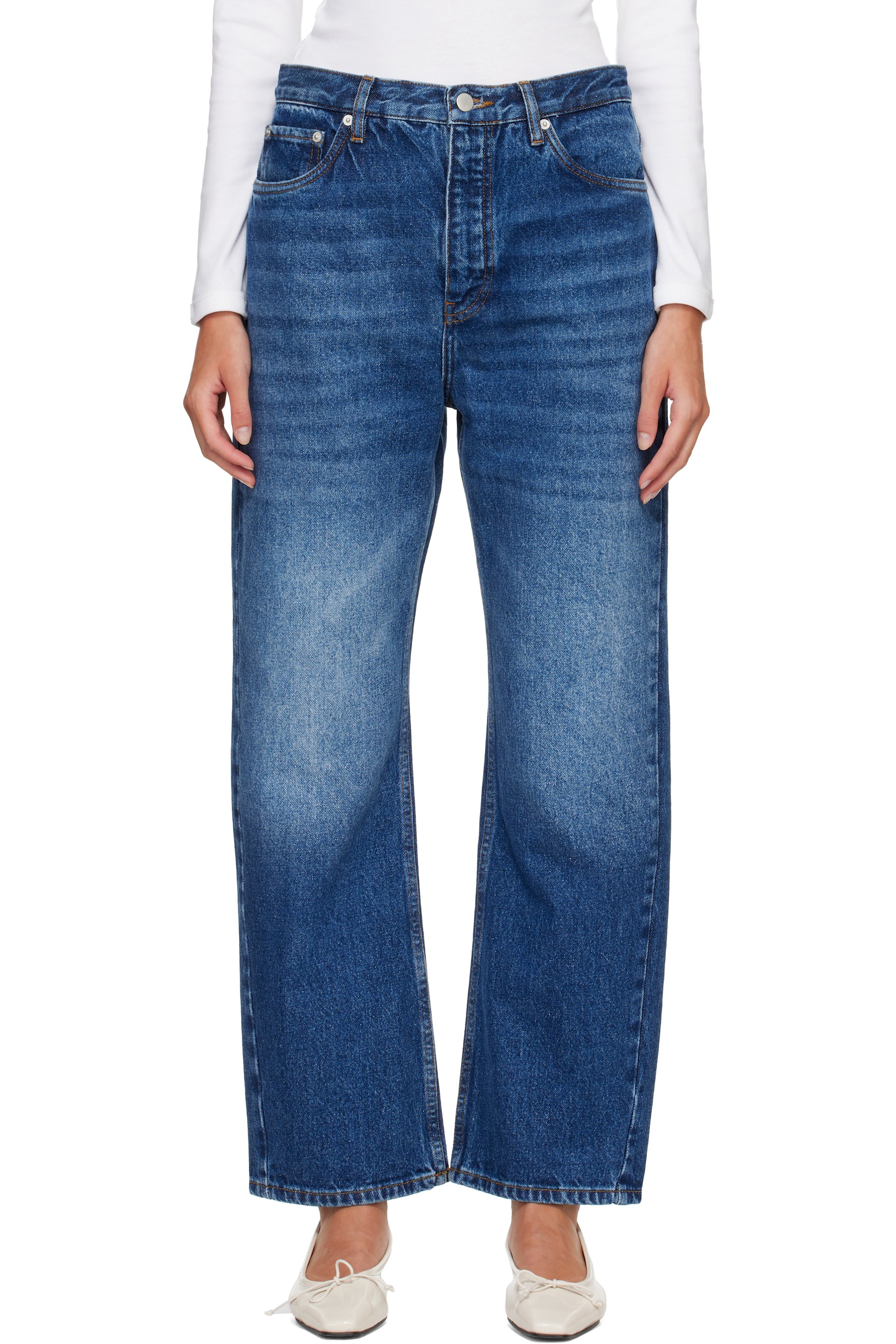 Studio Nicholson - Navy Denjo Straight Leg Jeans
