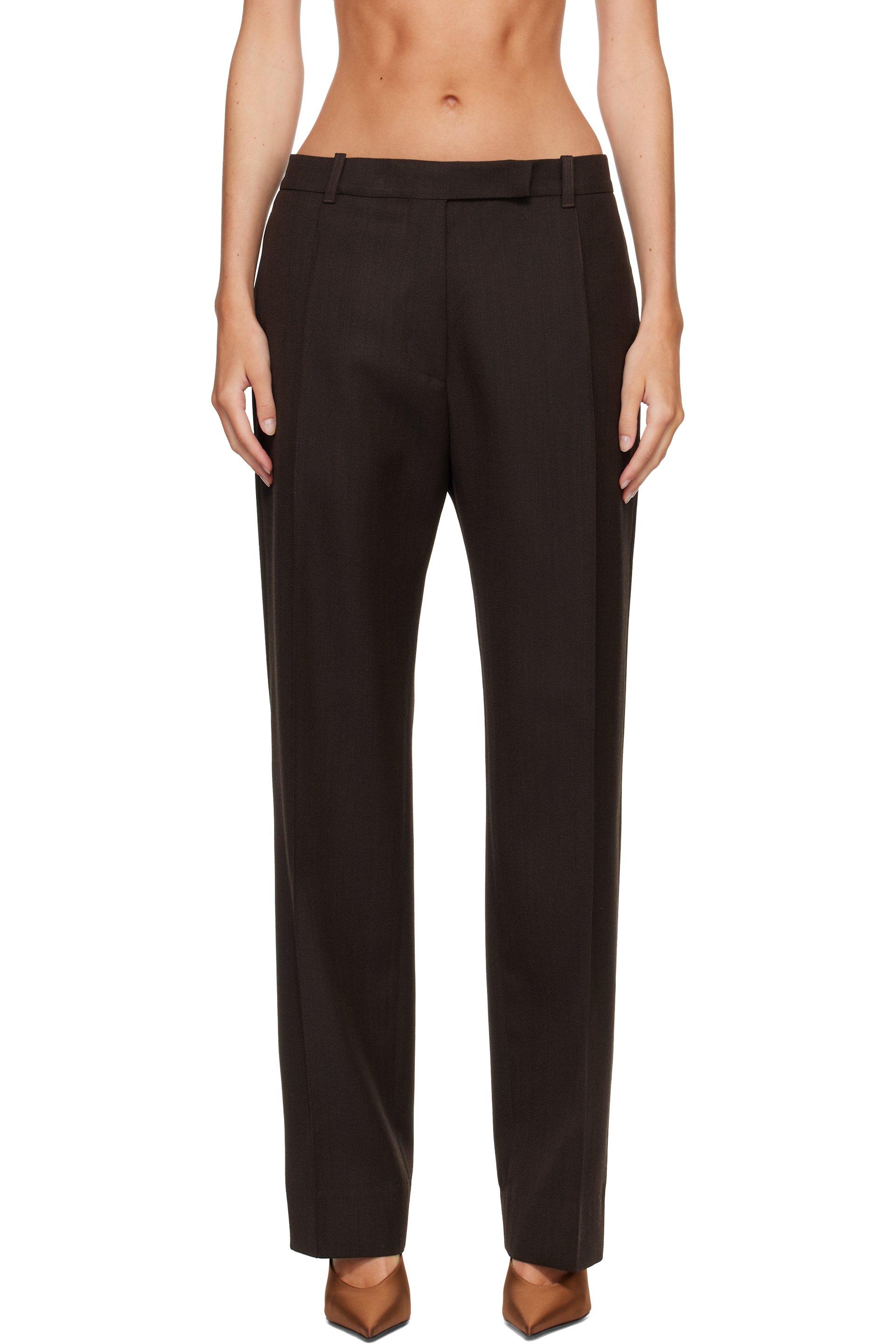 Studio Nicholson - 棕色 Quarte Tailored 长裤