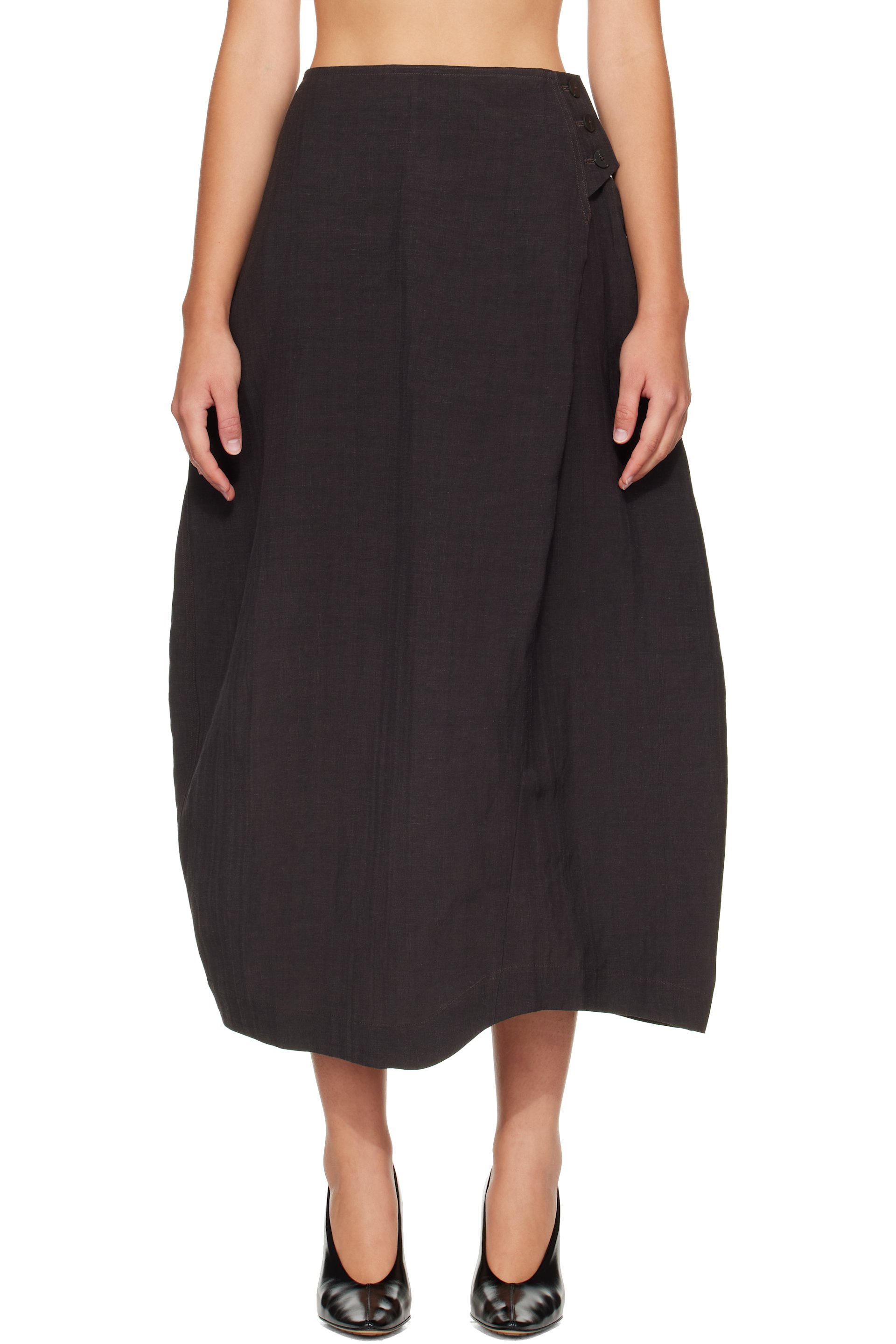 Studio Nicholson - Brown Bryde Midi Skirt