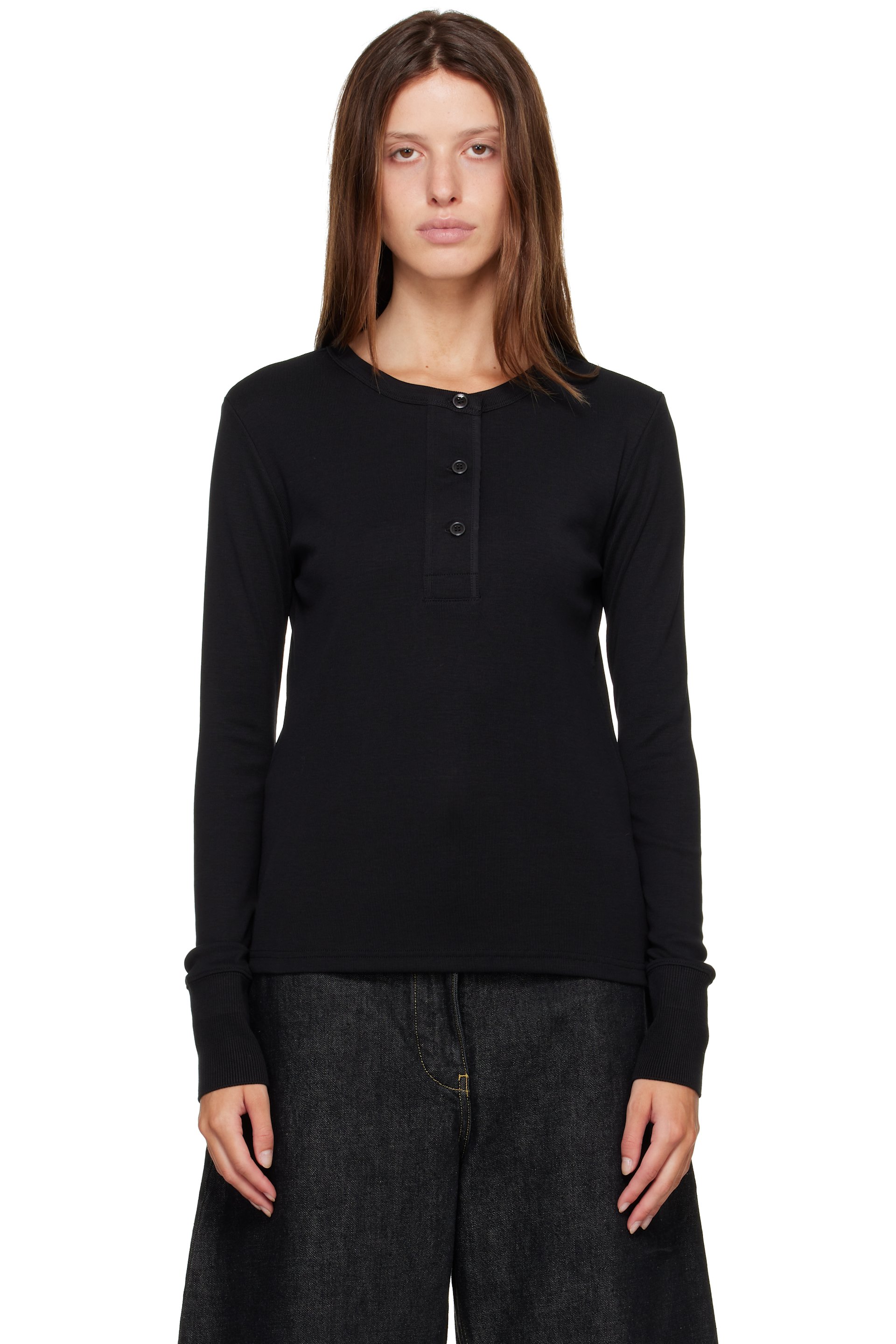 Studio Nicholson - Black Roane Jersey Henley