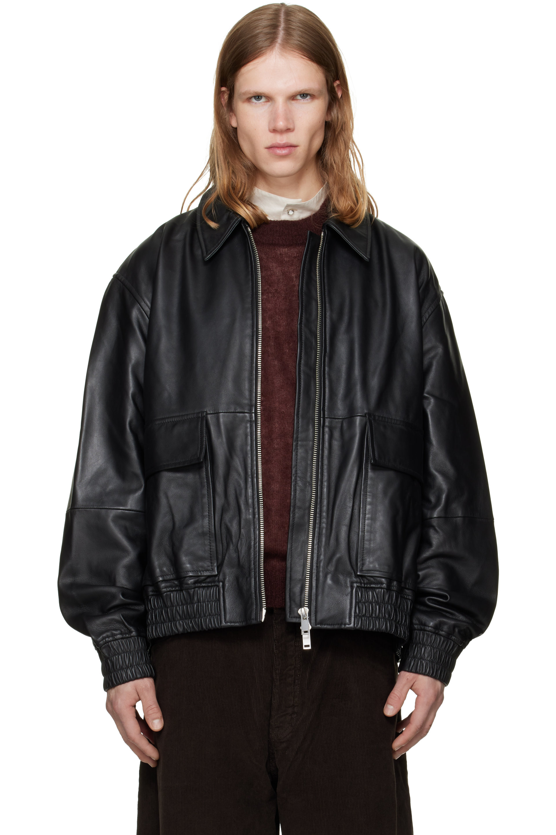 Studio Nicholson - Black Piston Leather Jacket