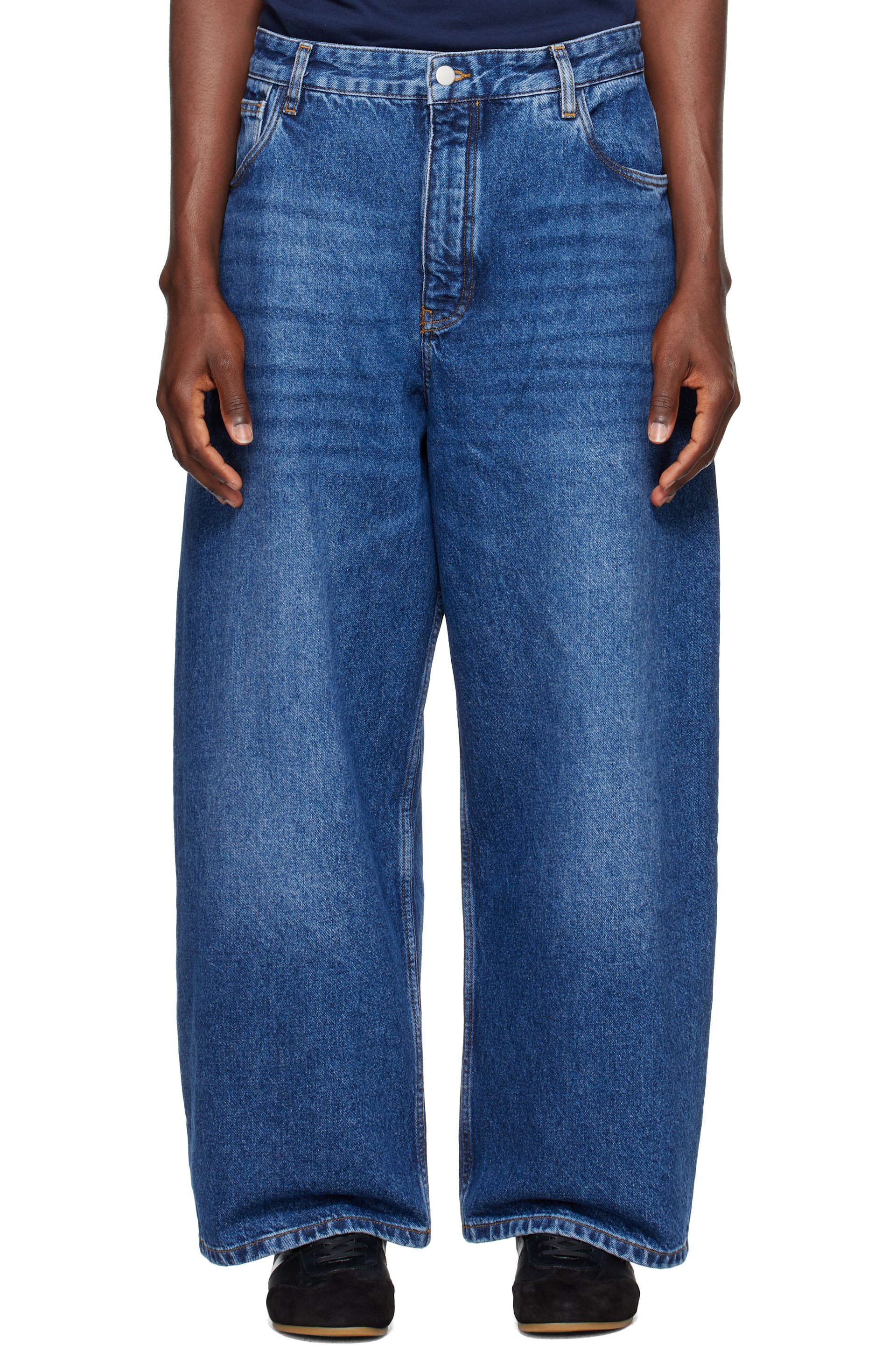 Studio Nicholson - Blue Paolo Wide Leg Jeans