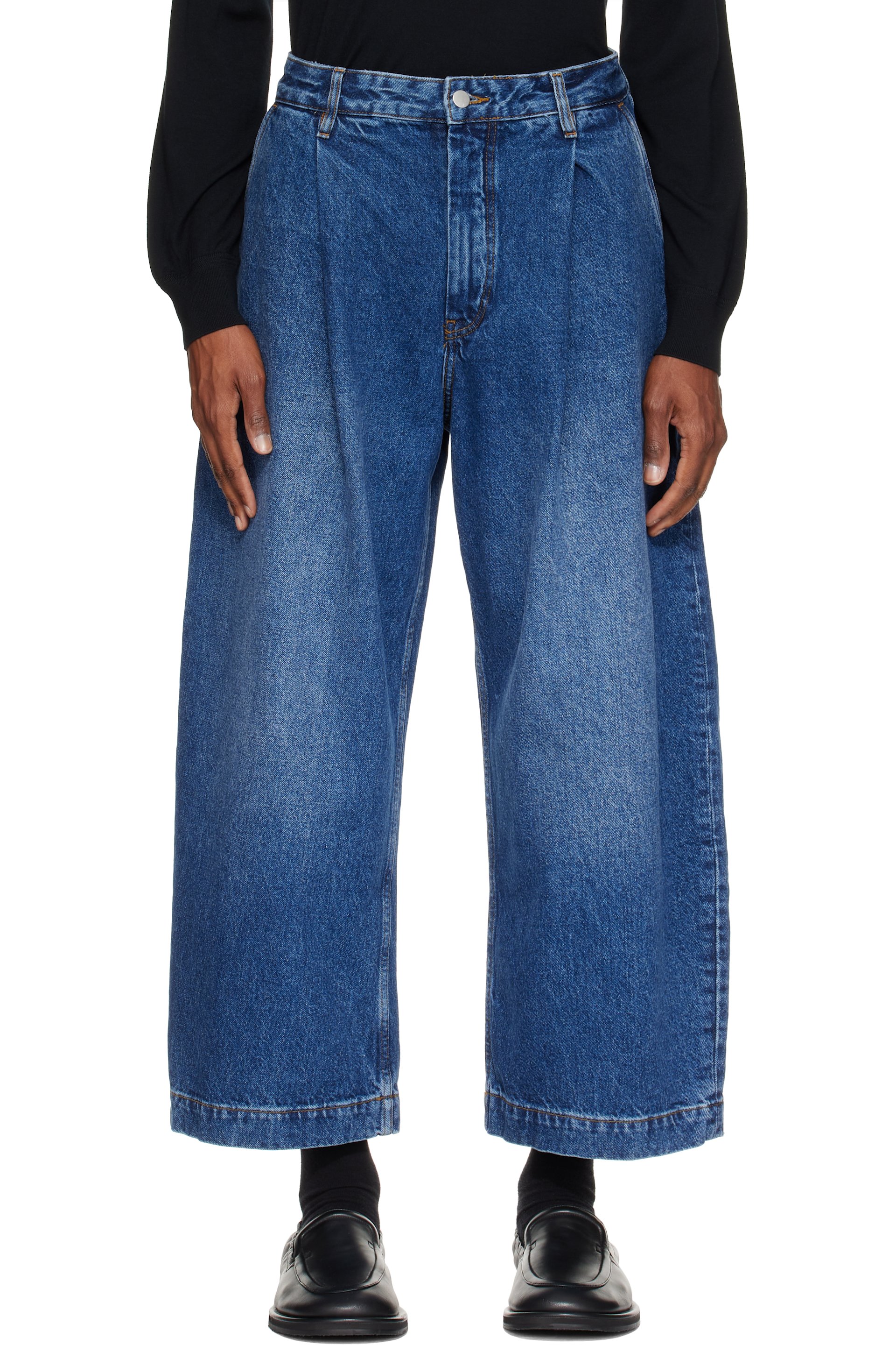 Studio Nicholson - Blue Puch Wide Leg Jeans