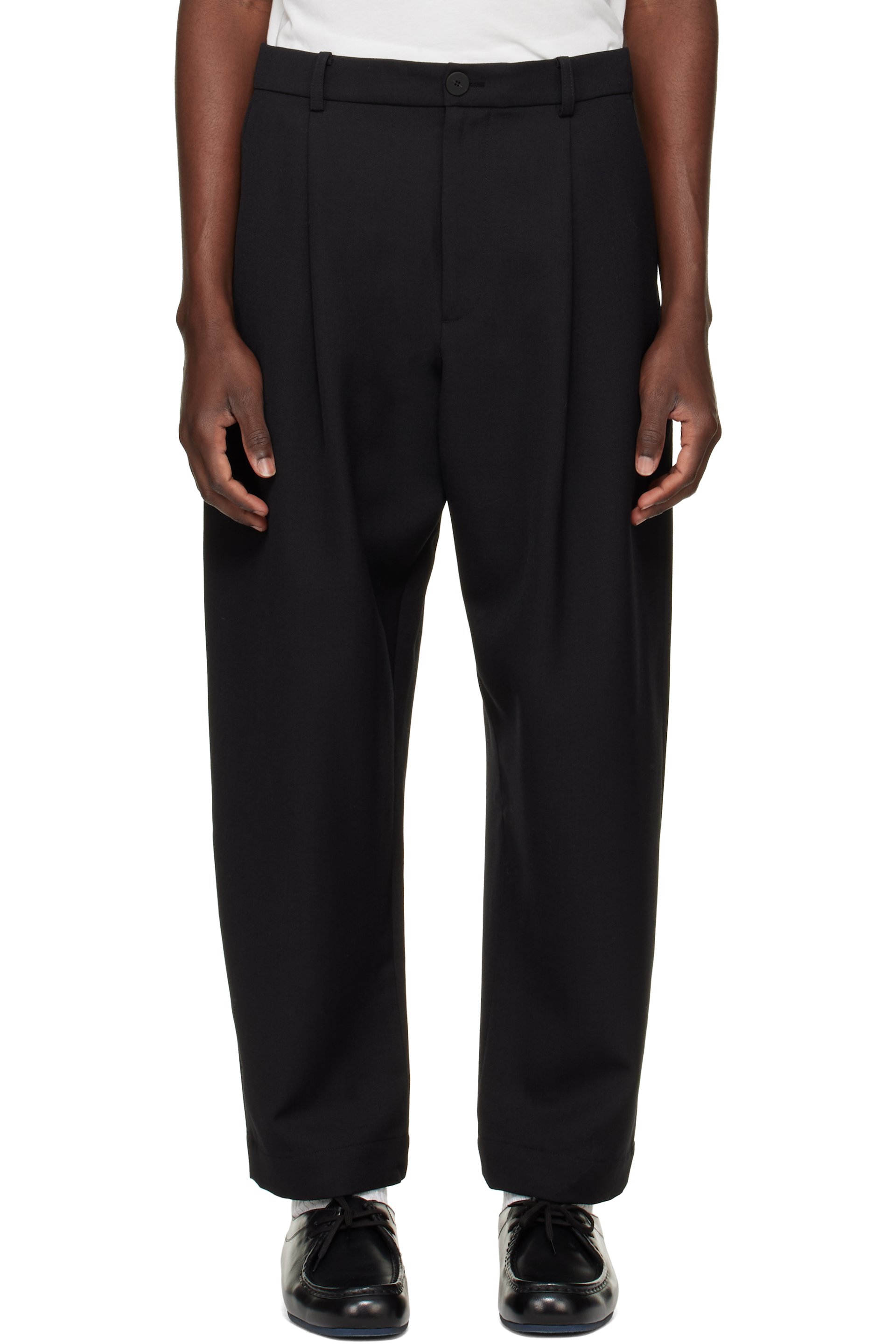 Studio Nicholson - Black Tuck Pleated Trousers
