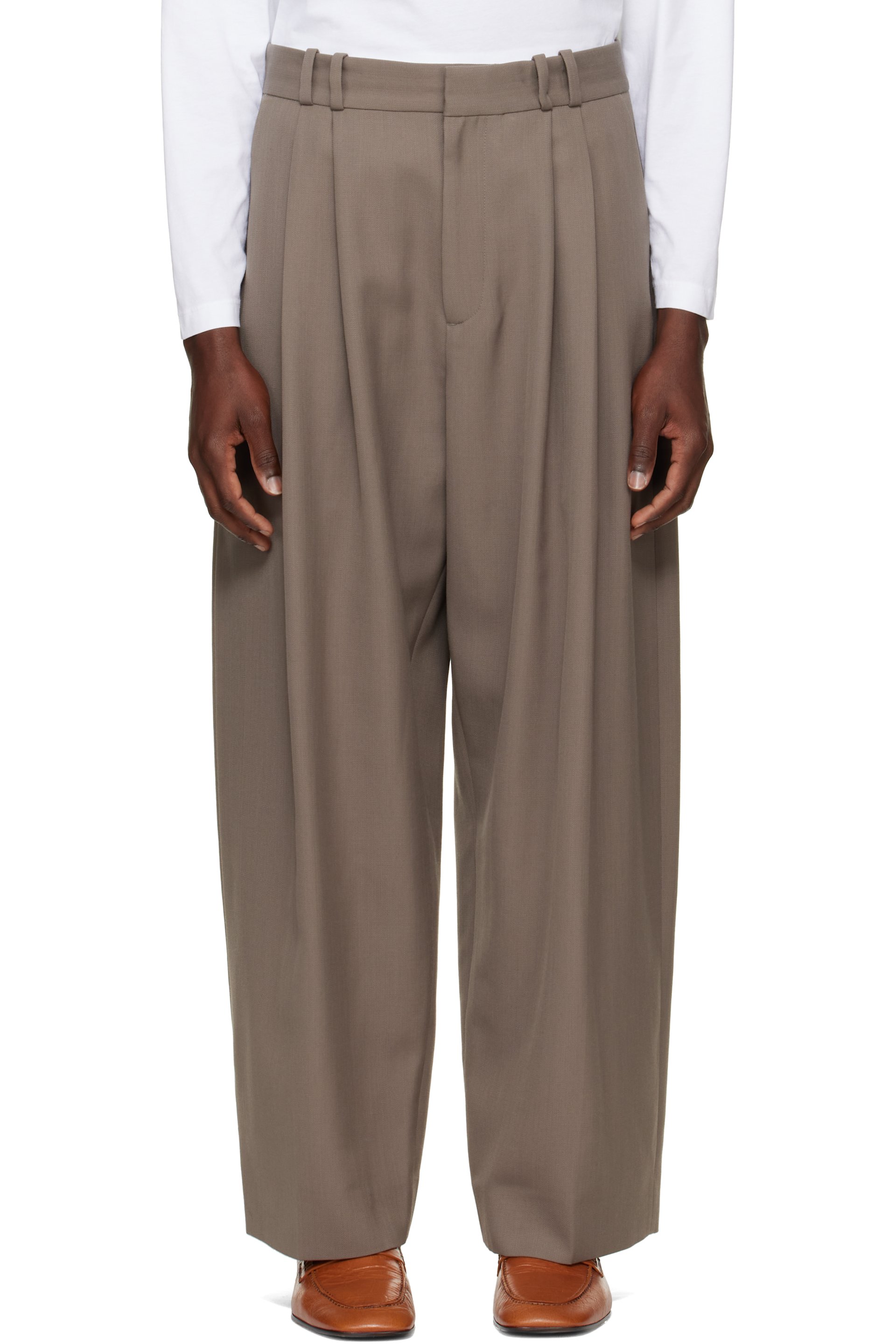 Studio Nicholson - Taupe Line Tailored Trousers