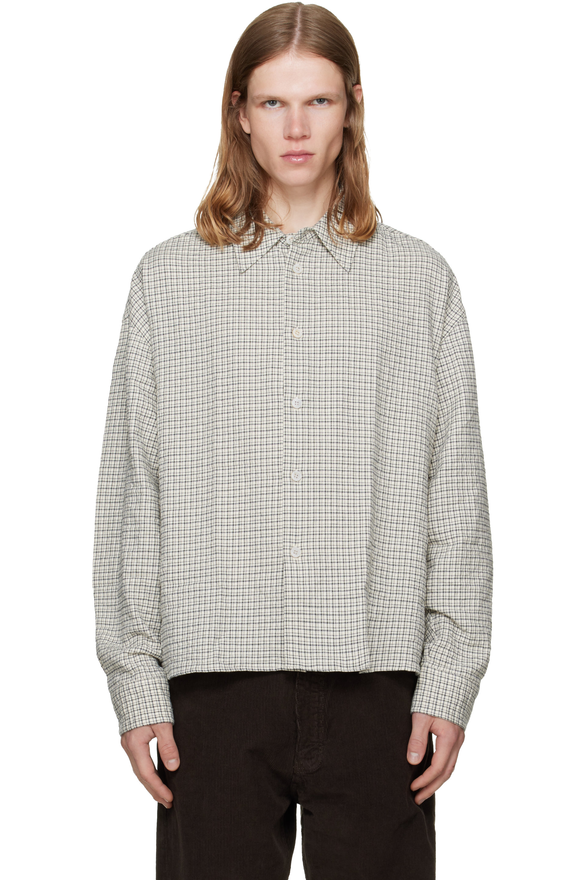 Studio Nicholson - Chemise Nostra blanc cassé