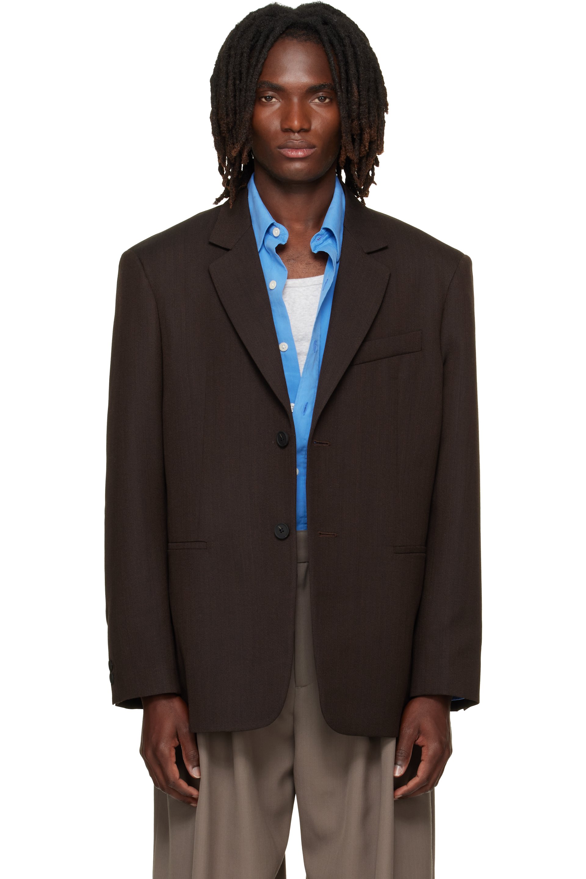 Studio Nicholson - Brown Roversi Wool Blazer