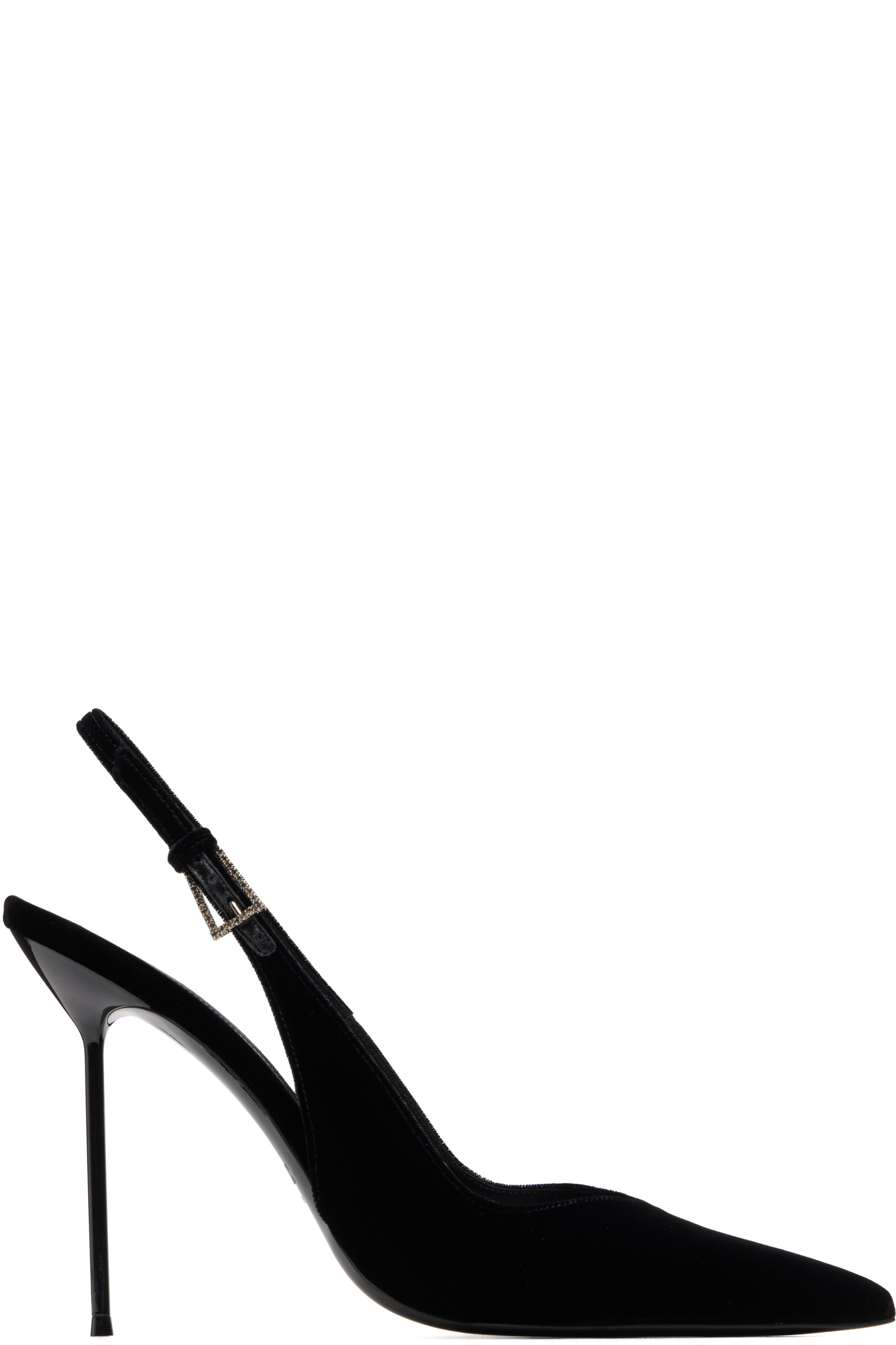 Paris Texas - Black Lidia Buckle Slingback 105 Heels