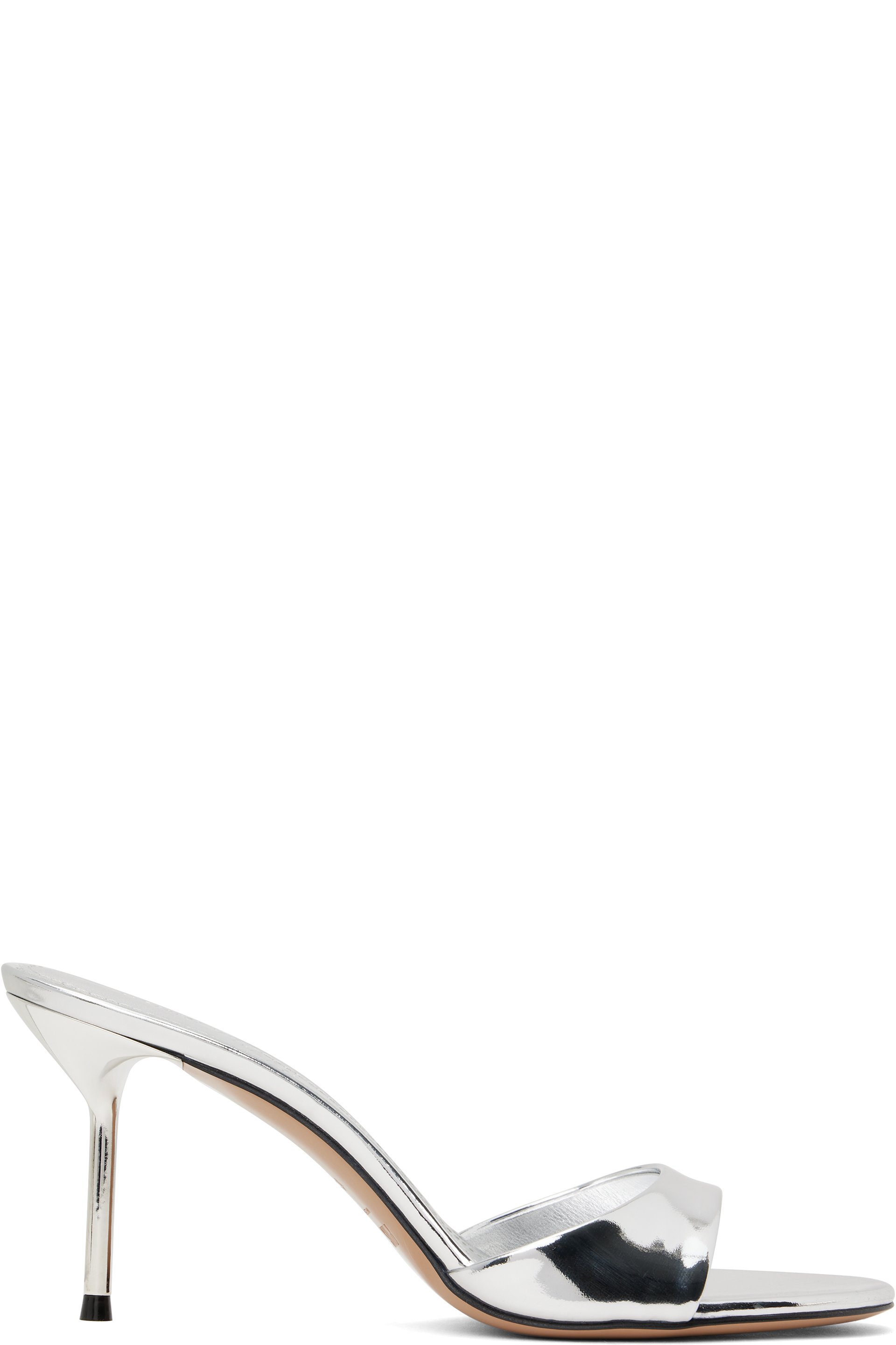 Paris Texas - Silver Lidia 70 Mule Heeled Sandals