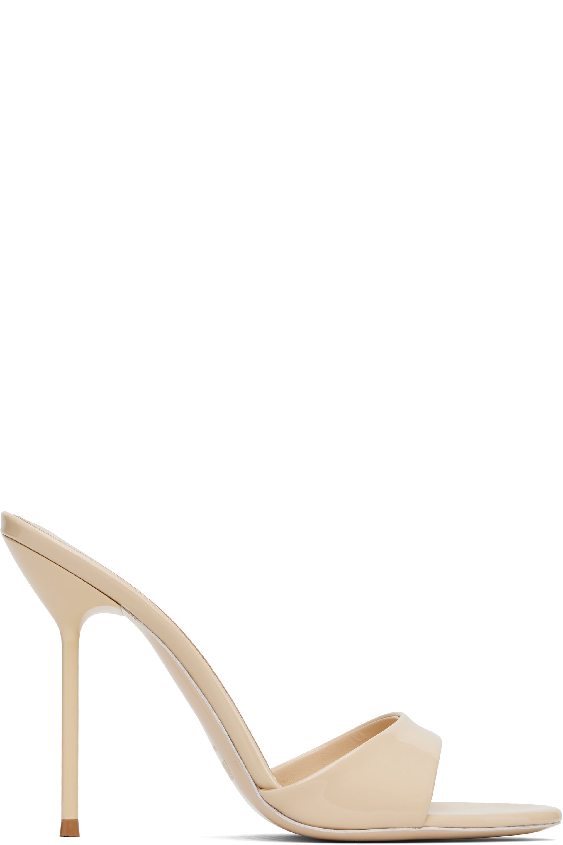 Paris Texas - Beige Lidia 105 Mule Heeled Sandals