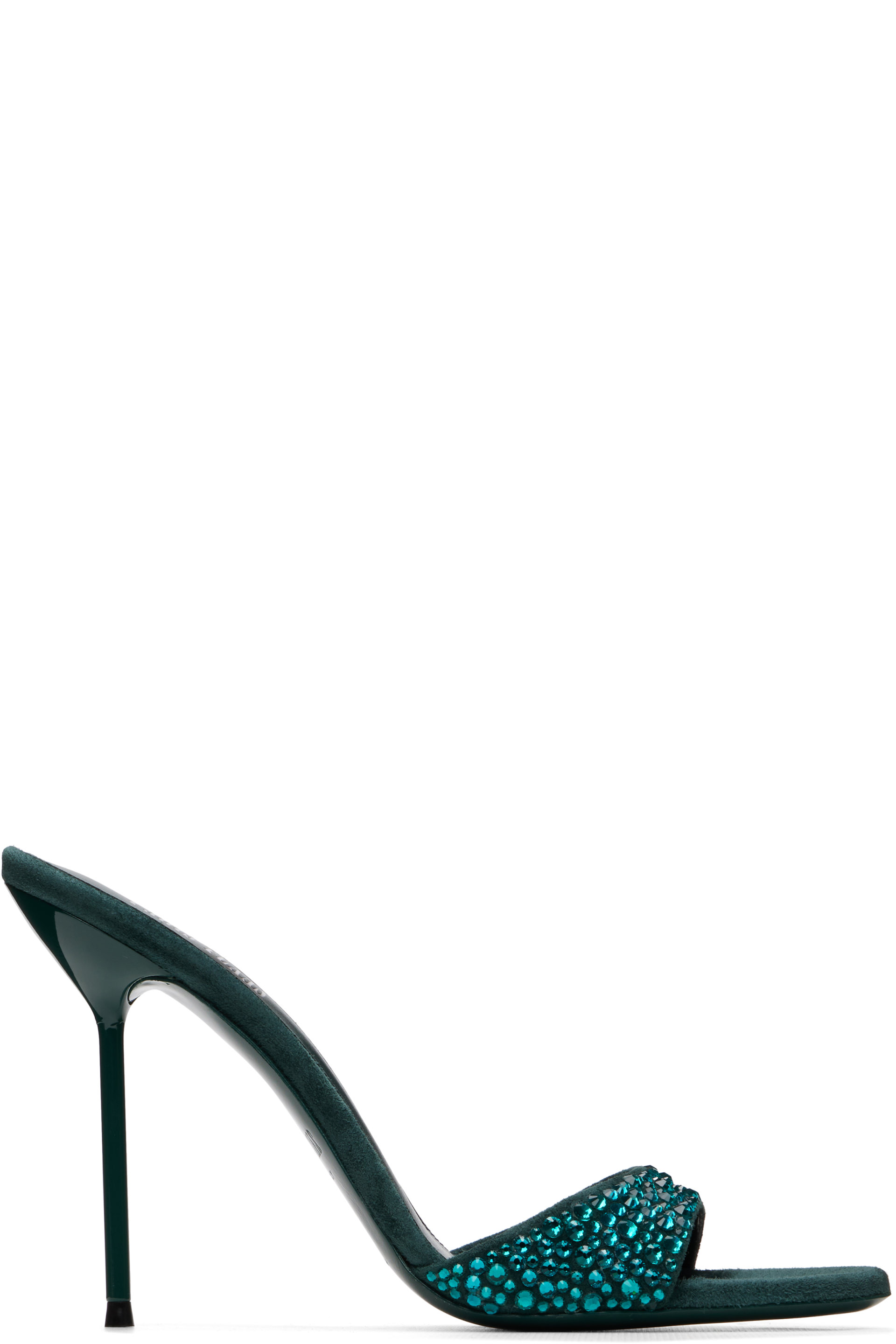 Paris Texas - Green Lidia 105 Mule Heeled Sandals