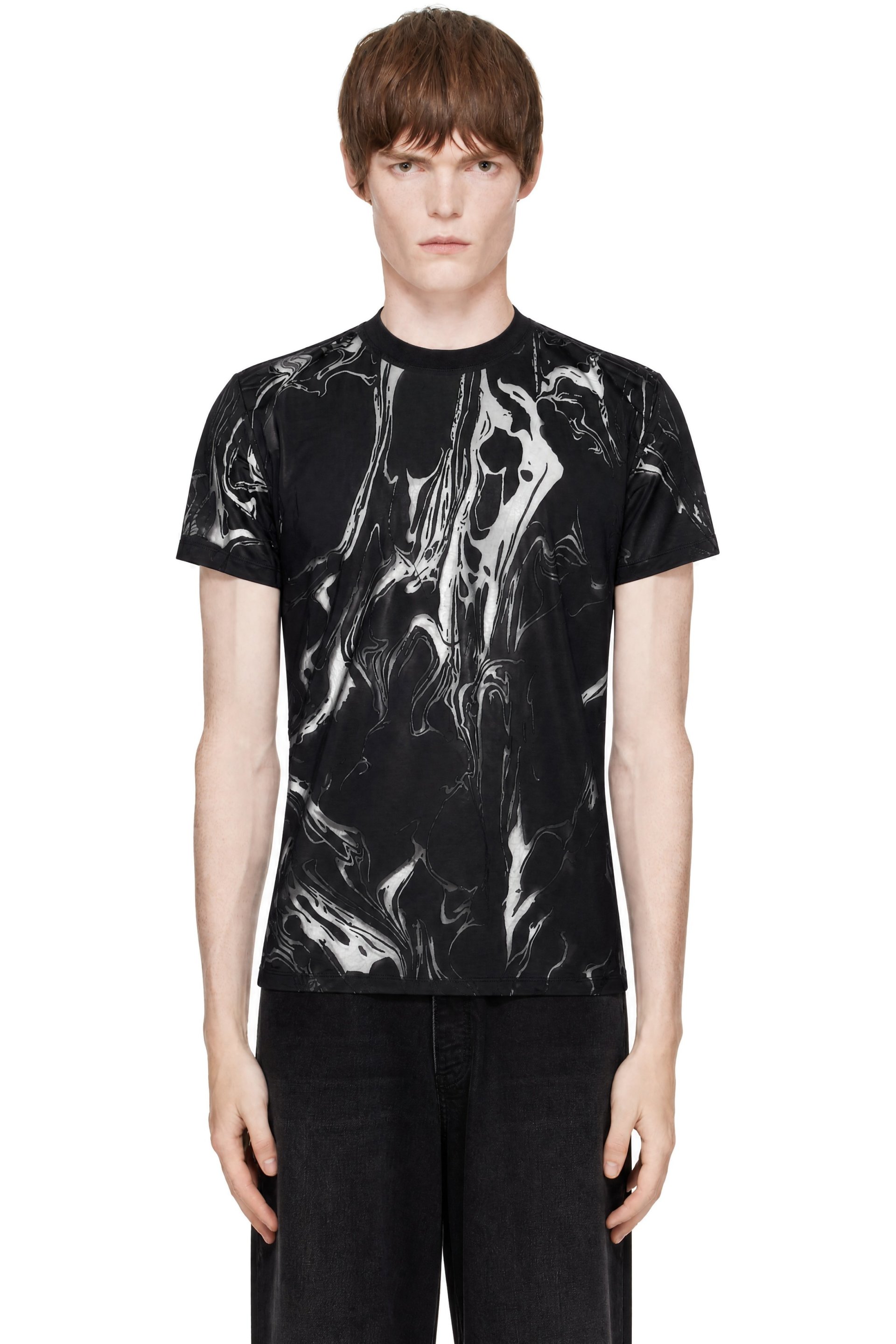 LGN Louis Gabriel Nouchi - T-shirt noir en dentelle