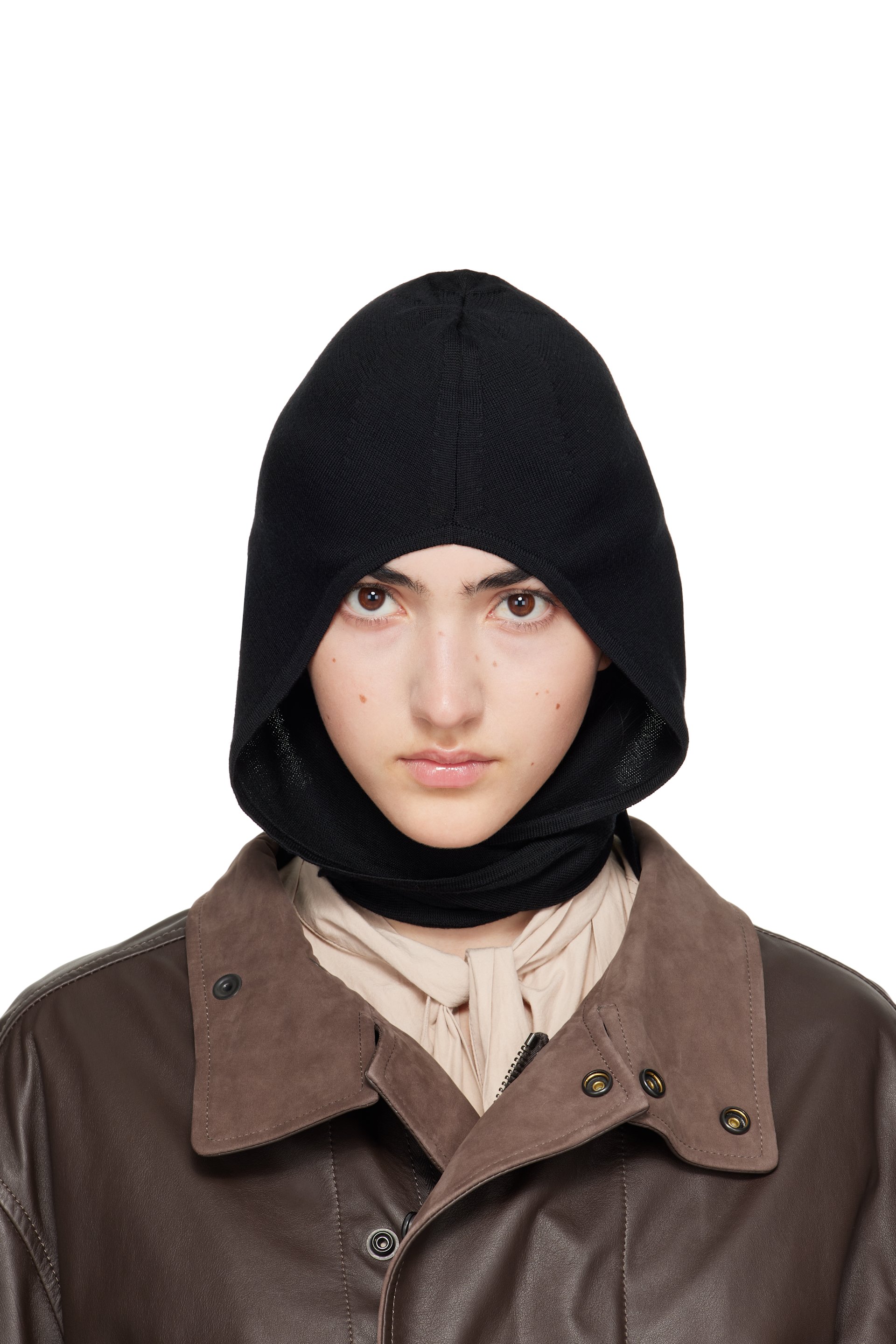 LEMAIRE - Capuche noire en laine fine