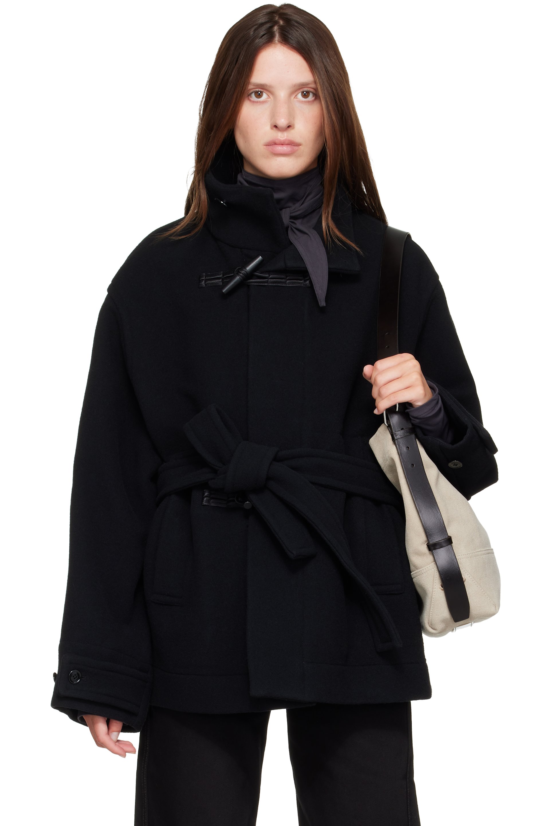 LEMAIRE - Black Short Duffle Coat