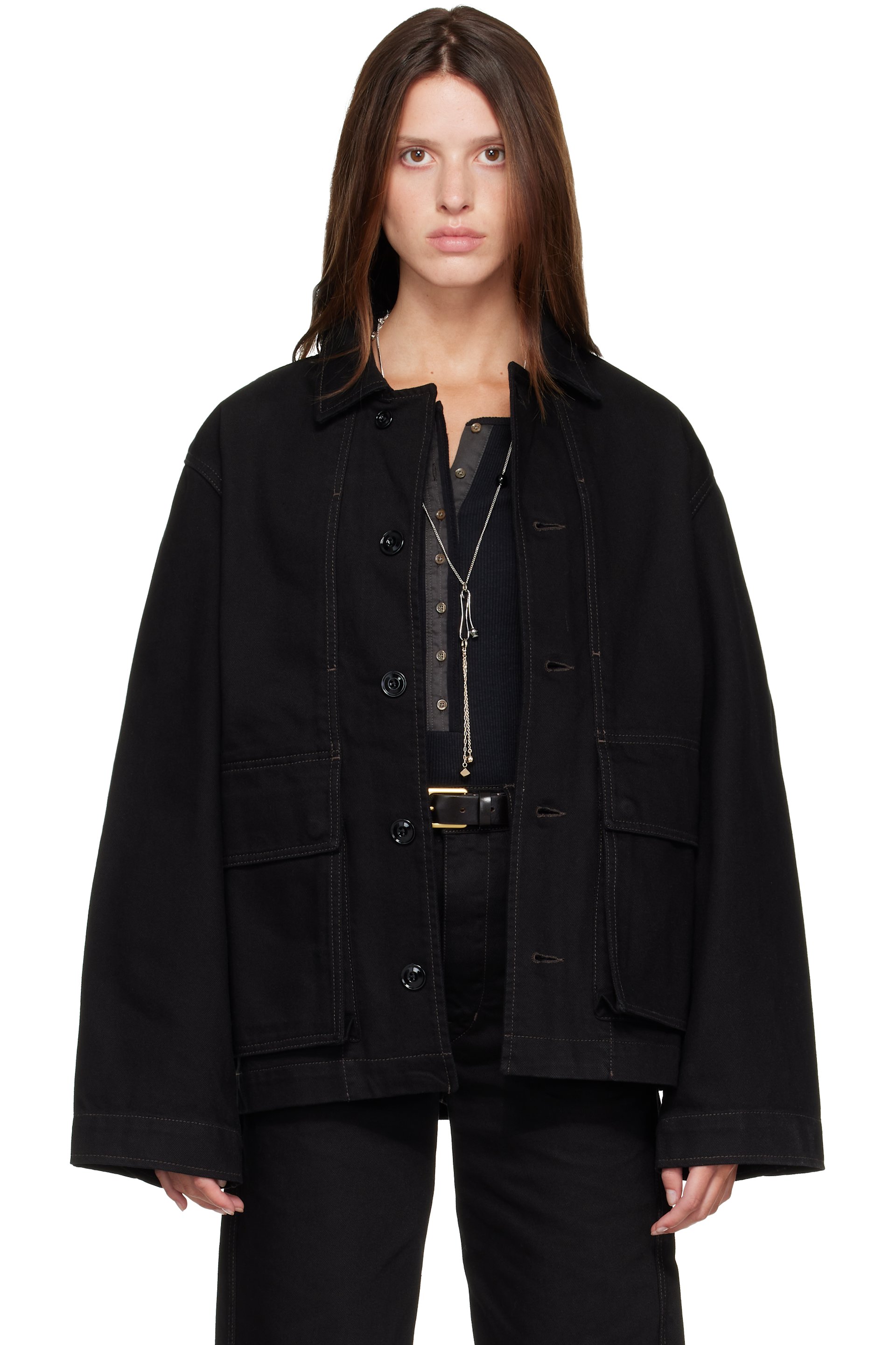 LEMAIRE - Black Boxy Denim Jacket