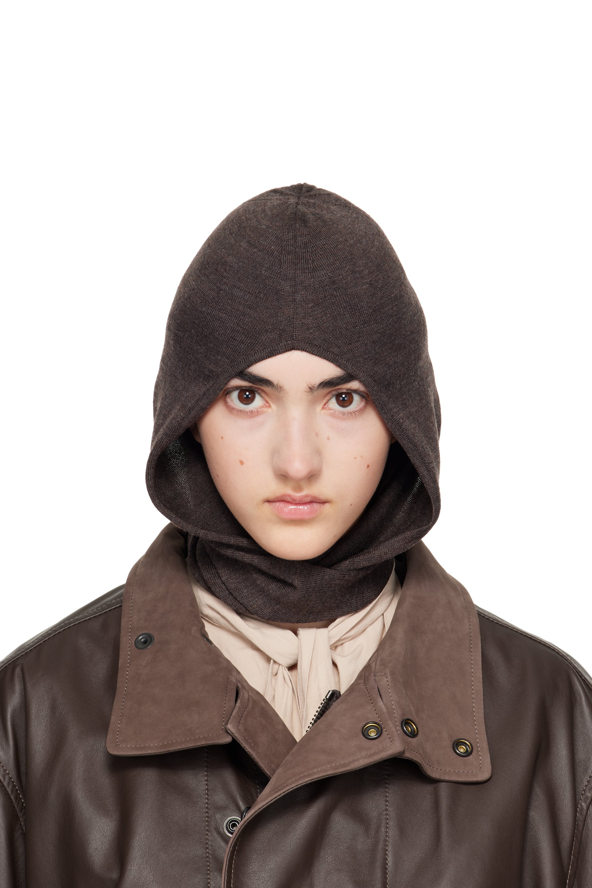 LEMAIRE - Brown Fine Wool Hood