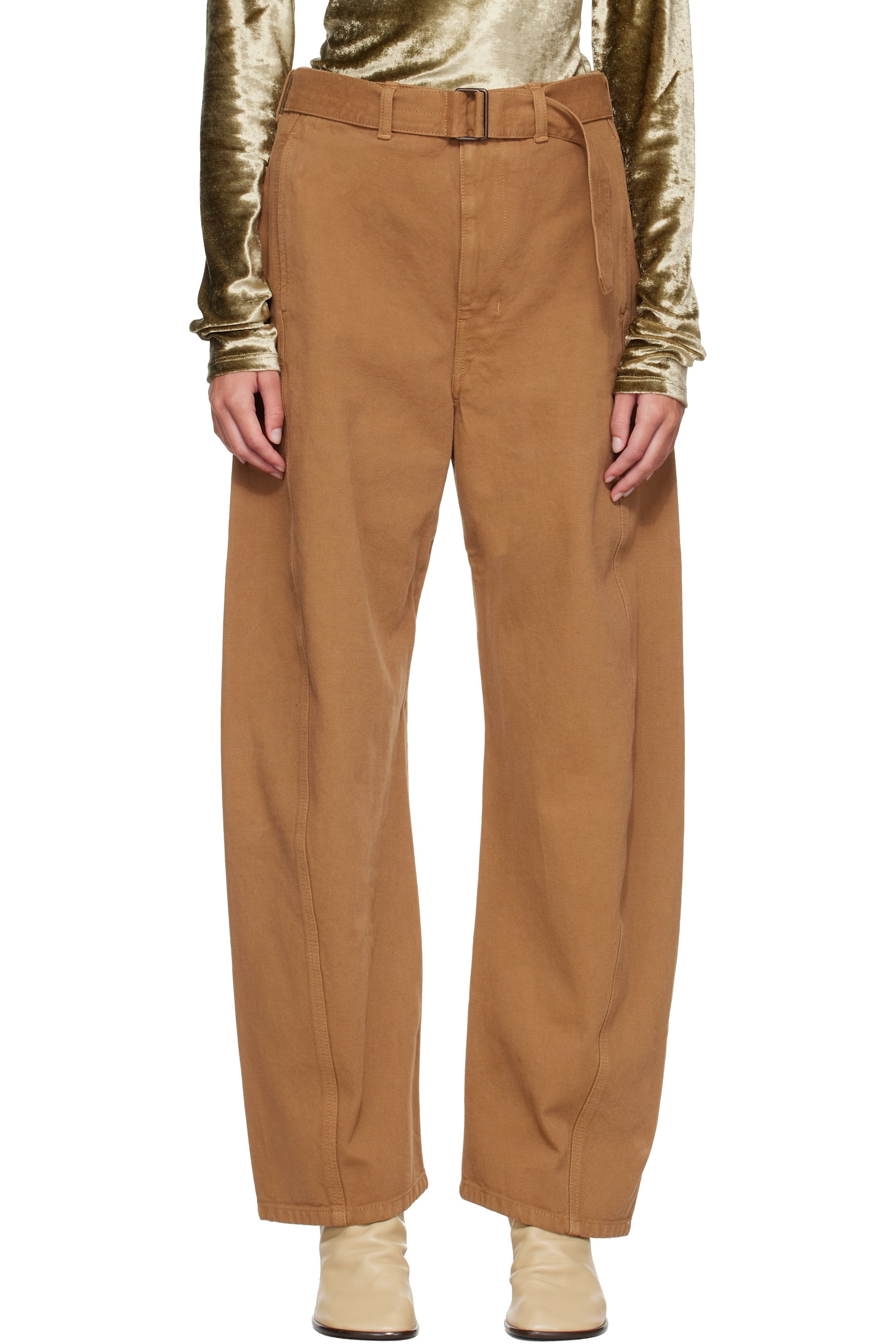 LEMAIRE - Tan Twisted Belted Jeans