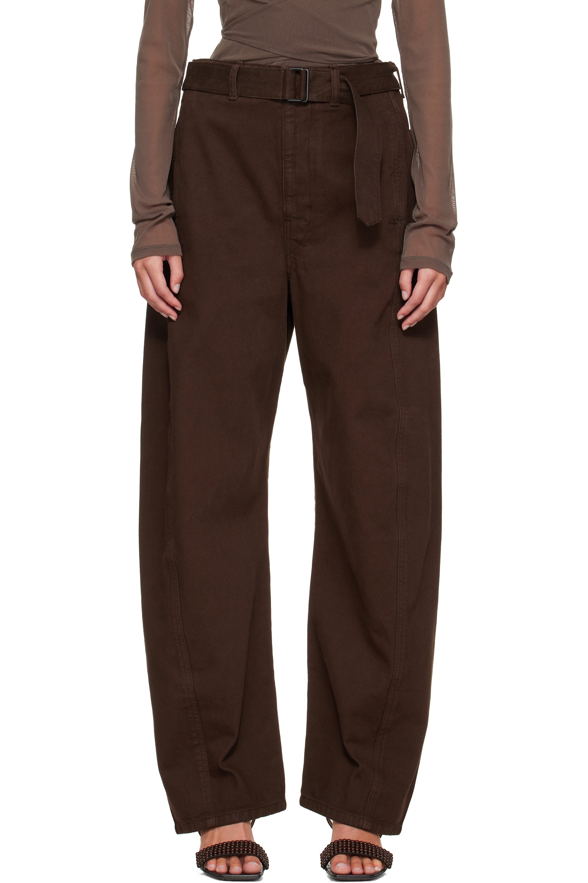 LEMAIRE - Brown Twisted Belted Jeans