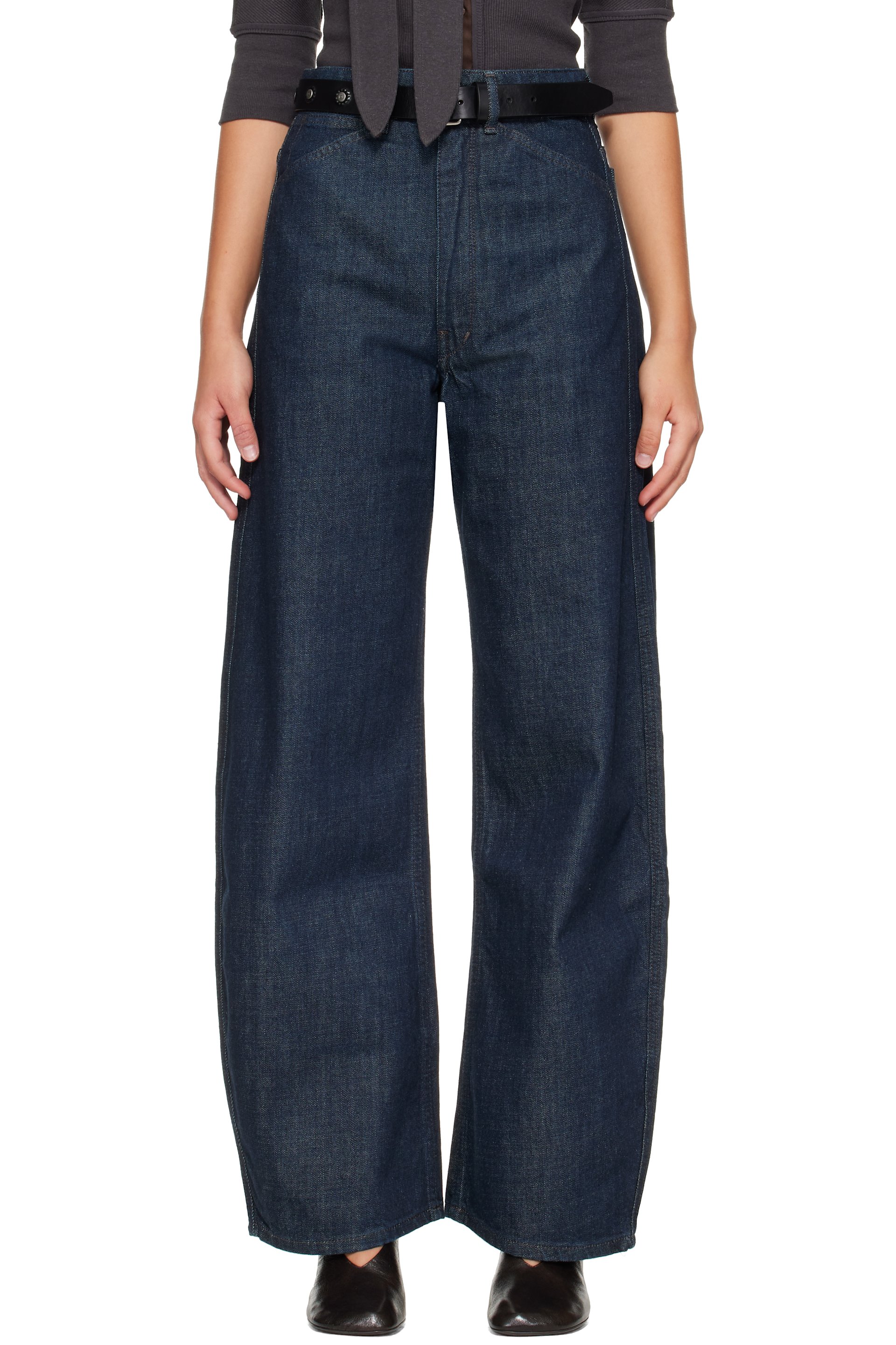 LEMAIRE - Indigo High Waisted Curved