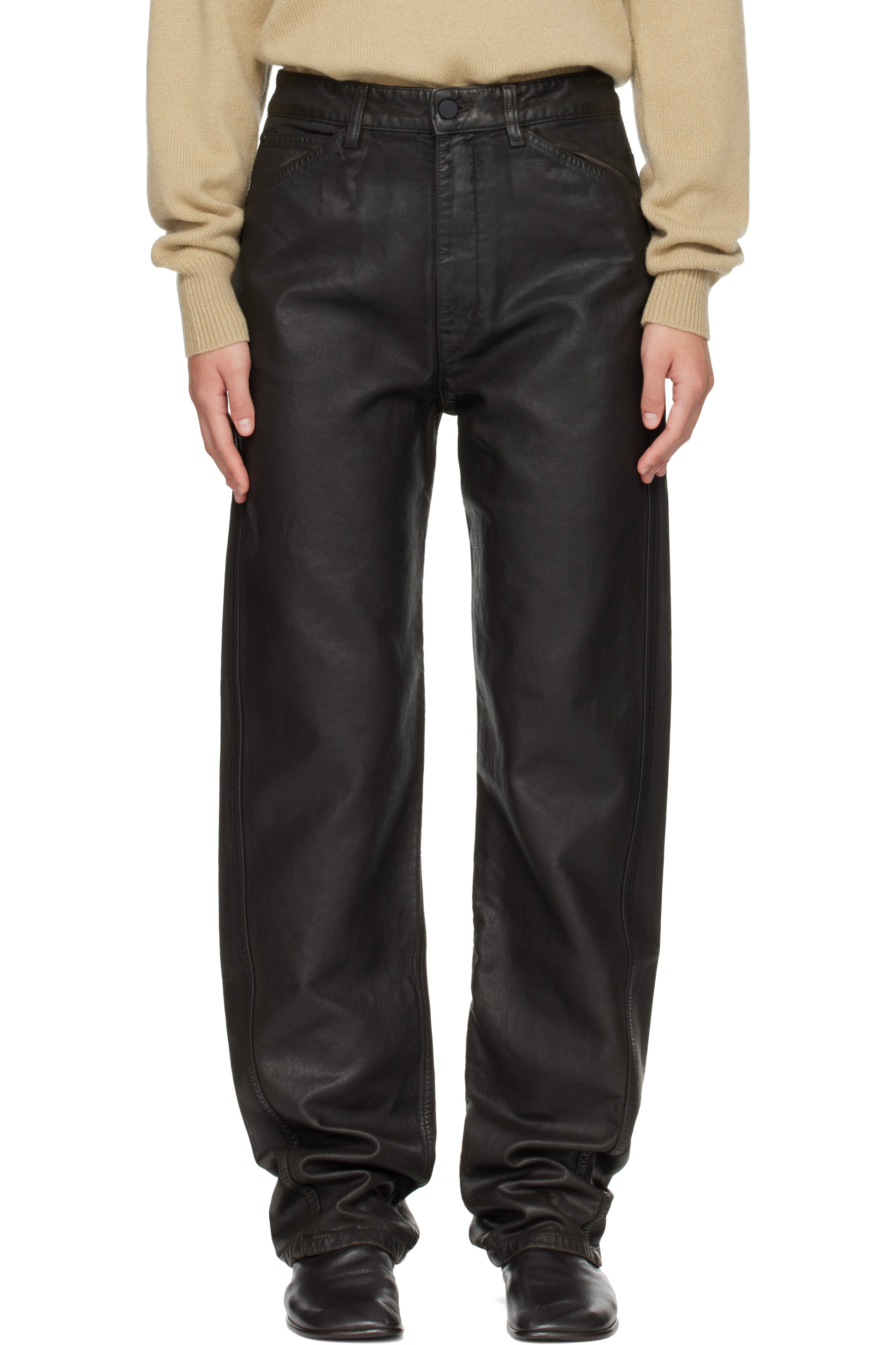 LEMAIRE - Brown Five Pockets Twisted Jeans