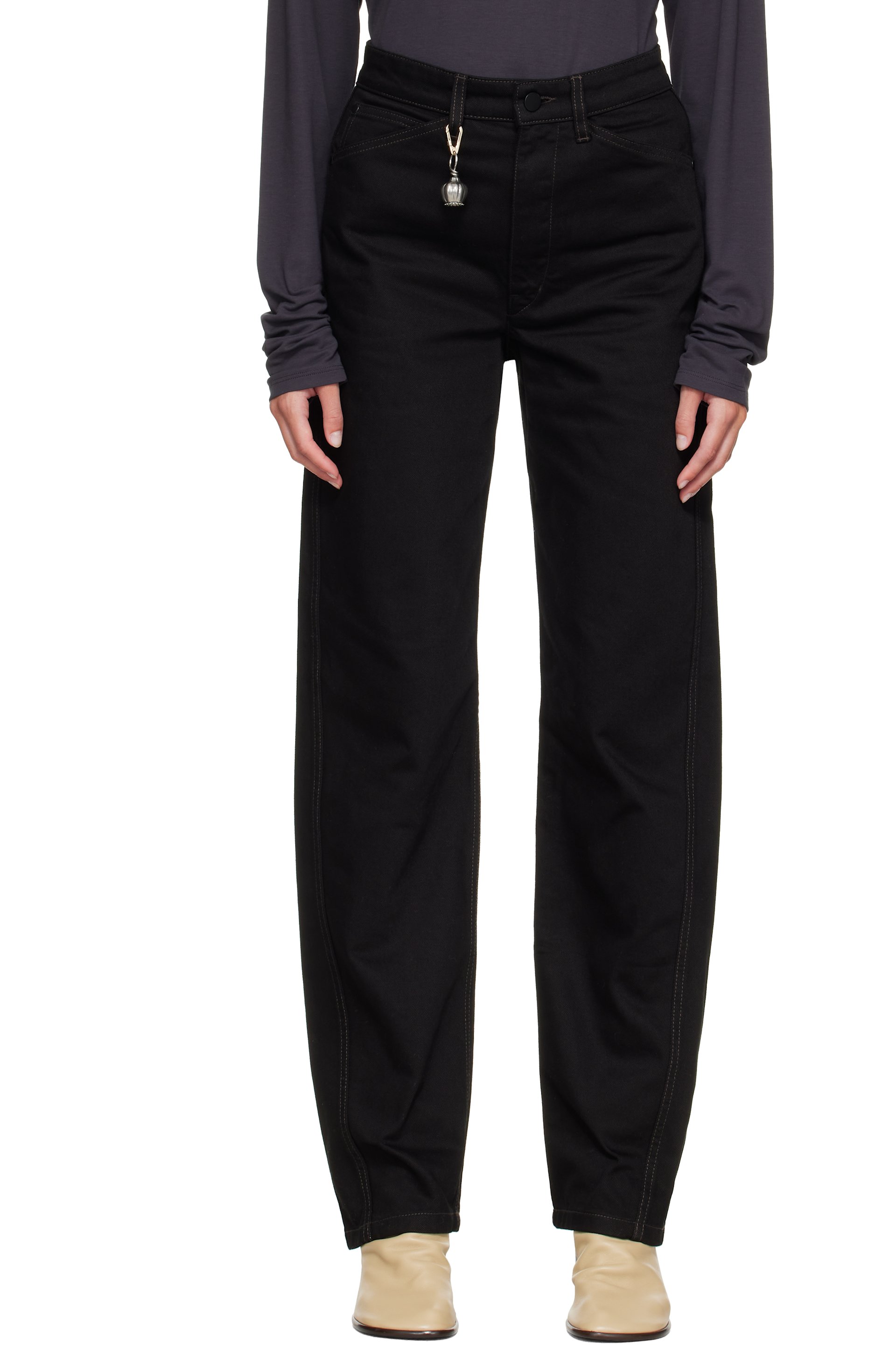 LEMAIRE - Black Five Pockets Twisted Jeans