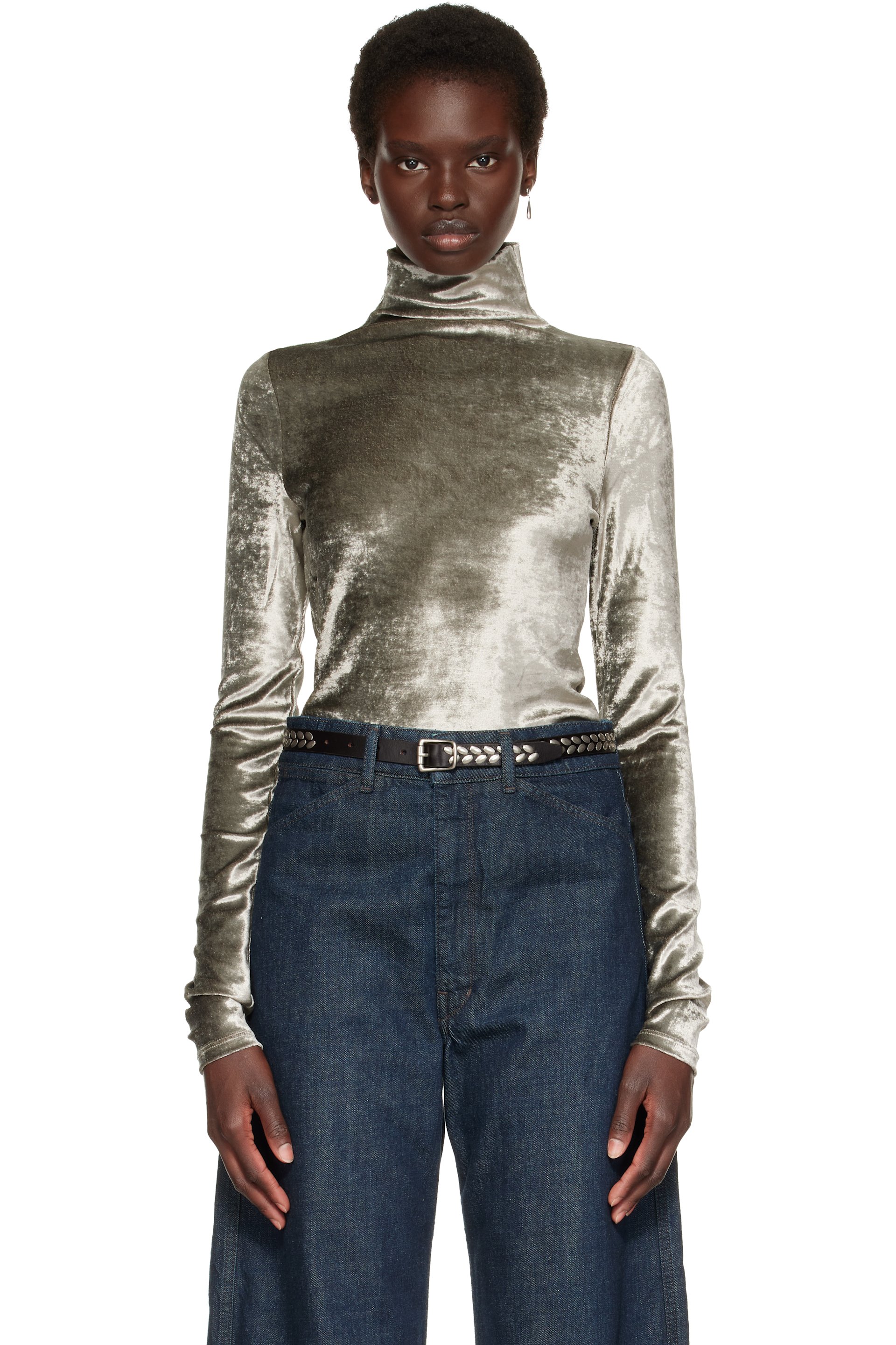 LEMAIRE - Gray Fitted Stand Collar Turtleneck