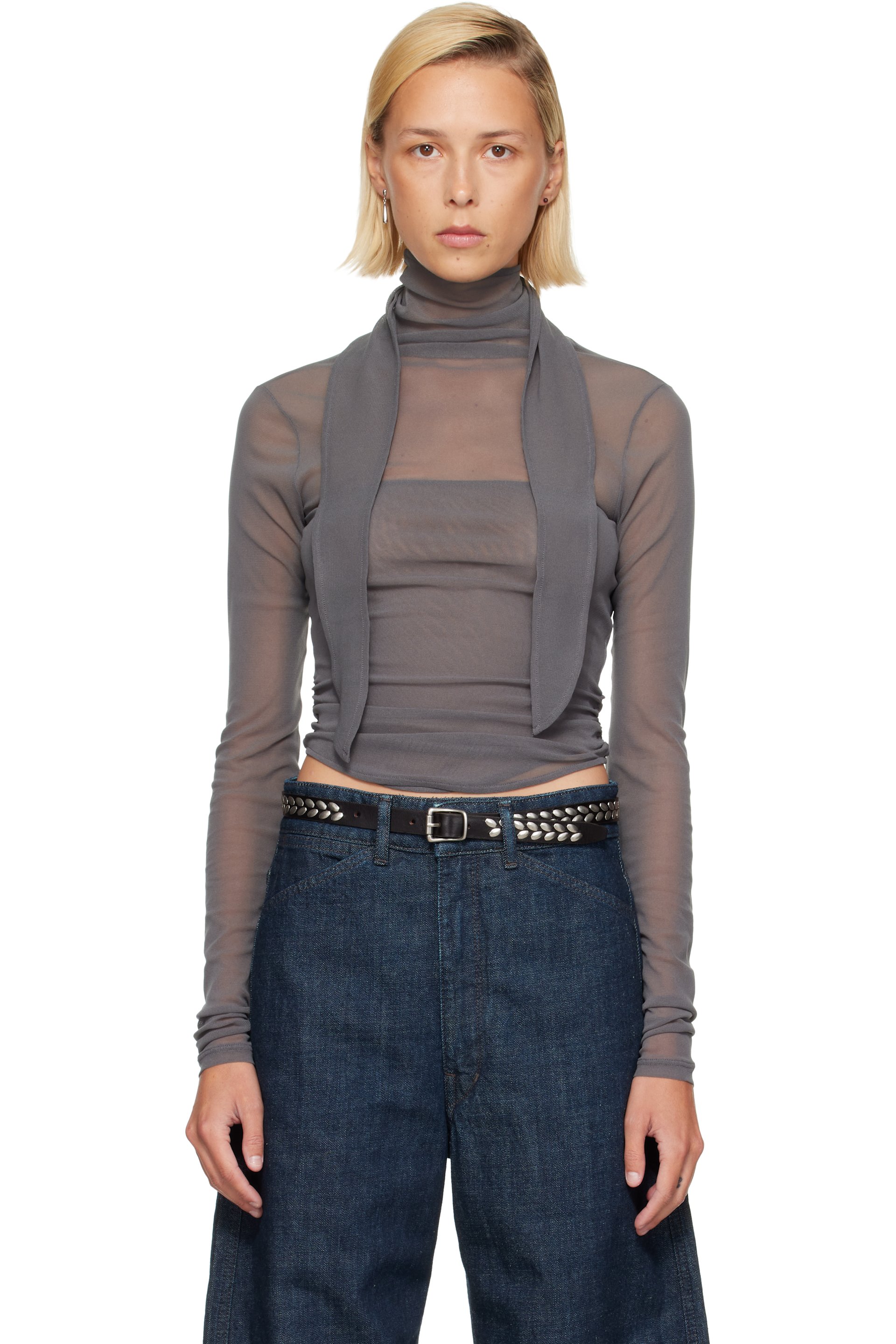 LEMAIRE - Gray Ballerina Scarf Blouse
